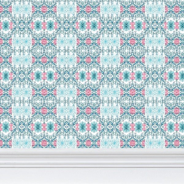 Geometric Coral Wallpaper - Blue Cava