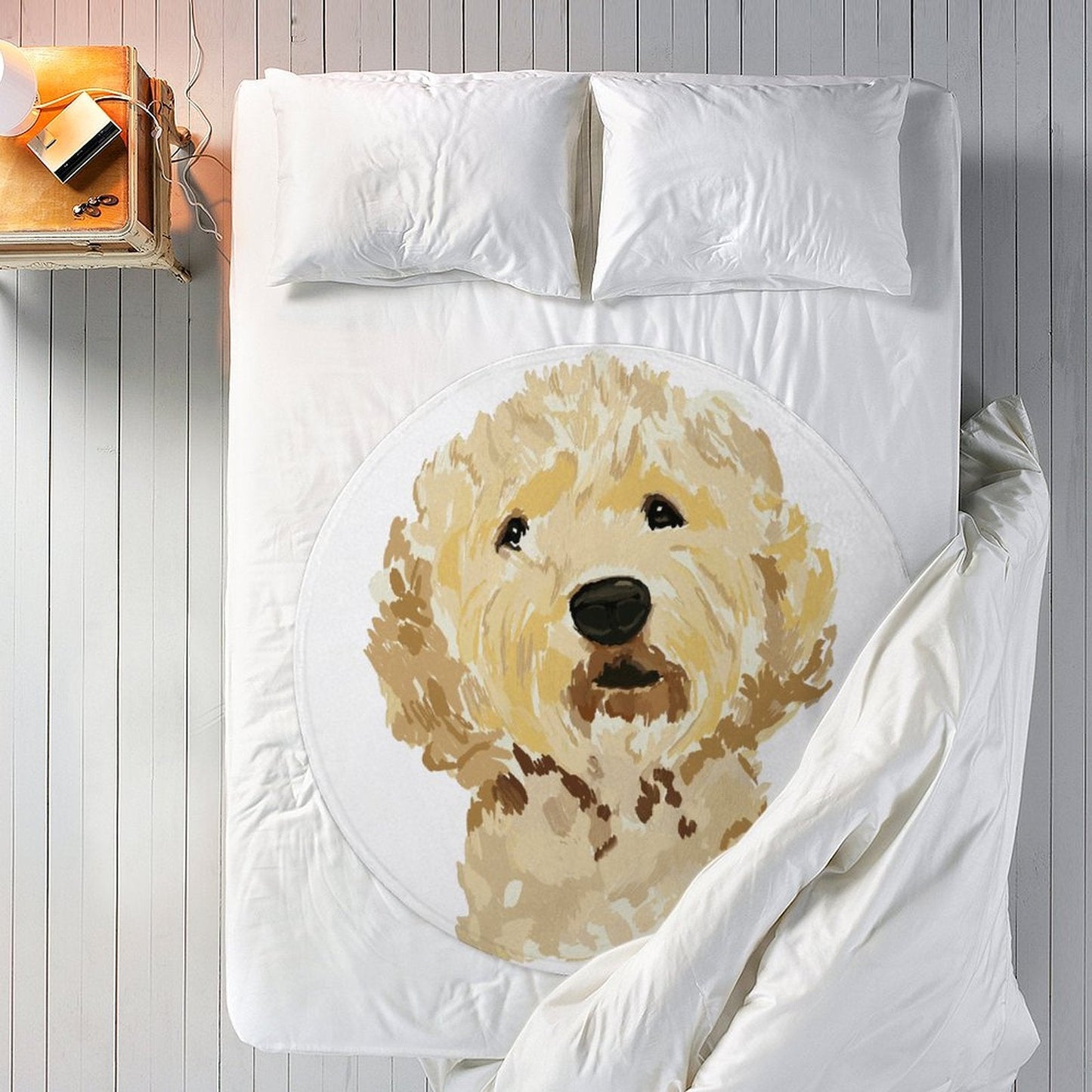 GoldenDoodle Circular Blanket - Blue Cava