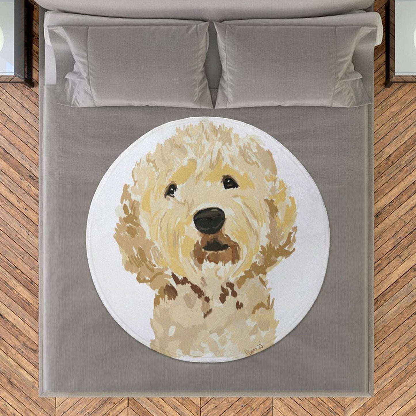 GoldenDoodle Circular Blanket - Blue Cava