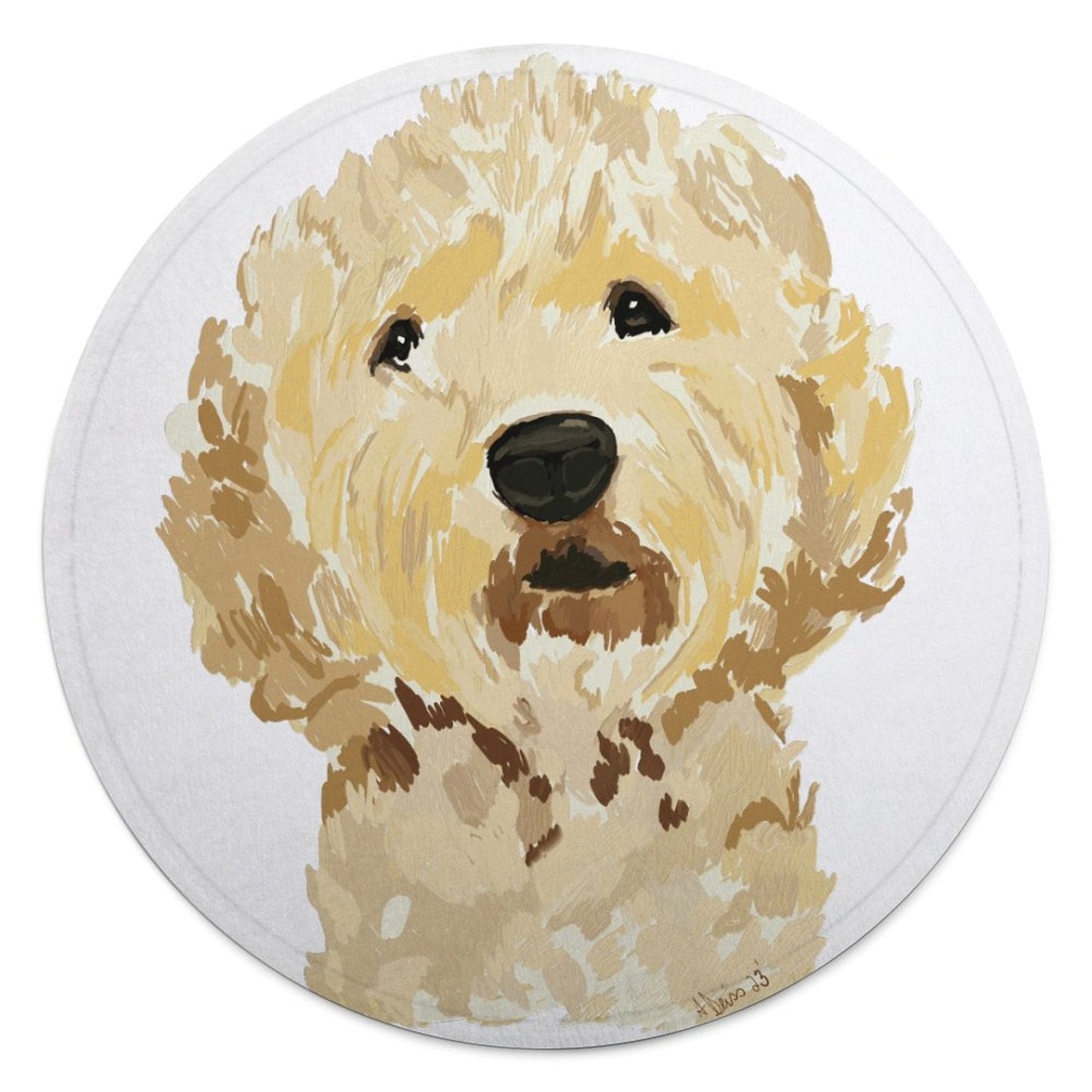 GoldenDoodle Circular Blanket - Blue Cava