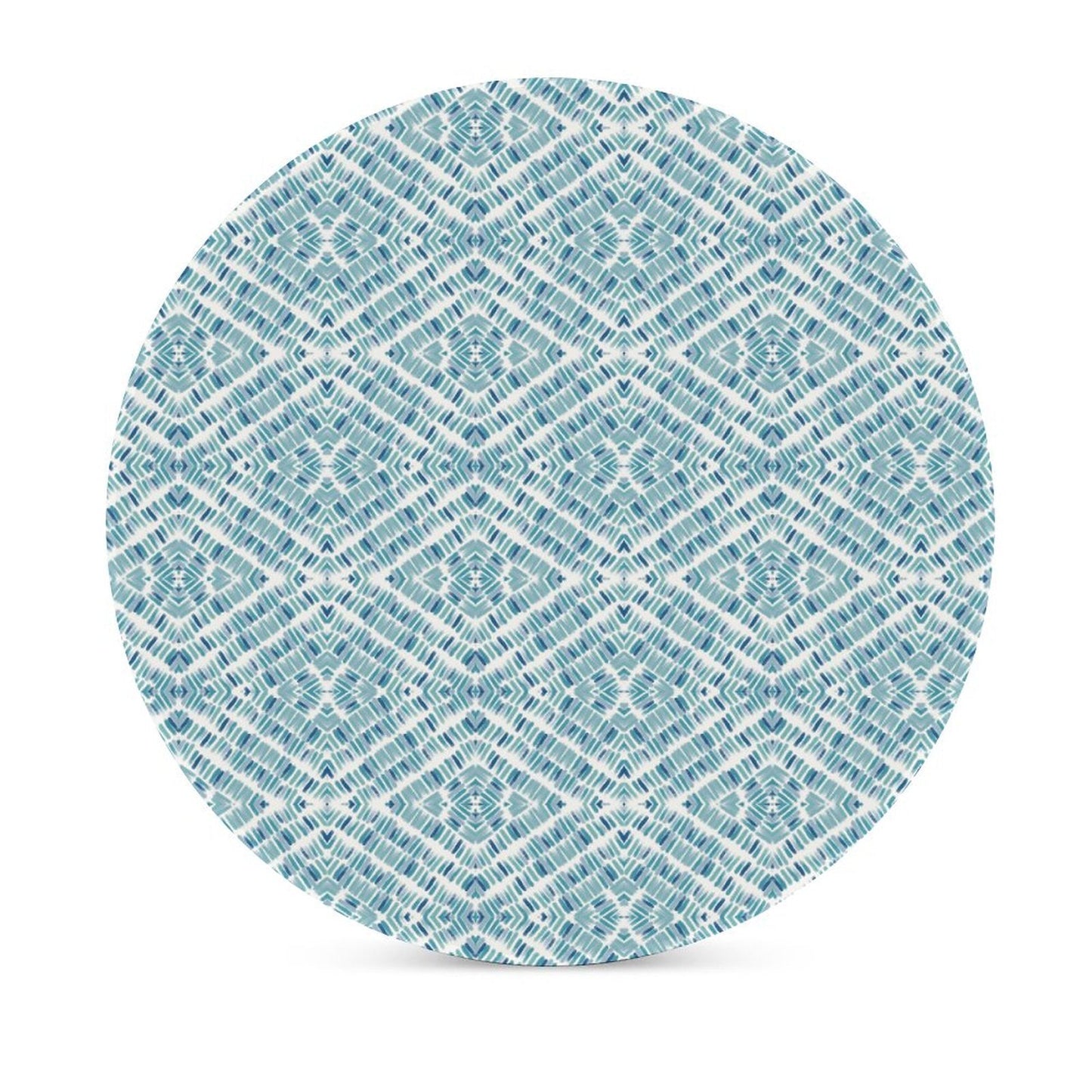 Graphic Sea Glass Round Ceramic Coaster - Blue Cava