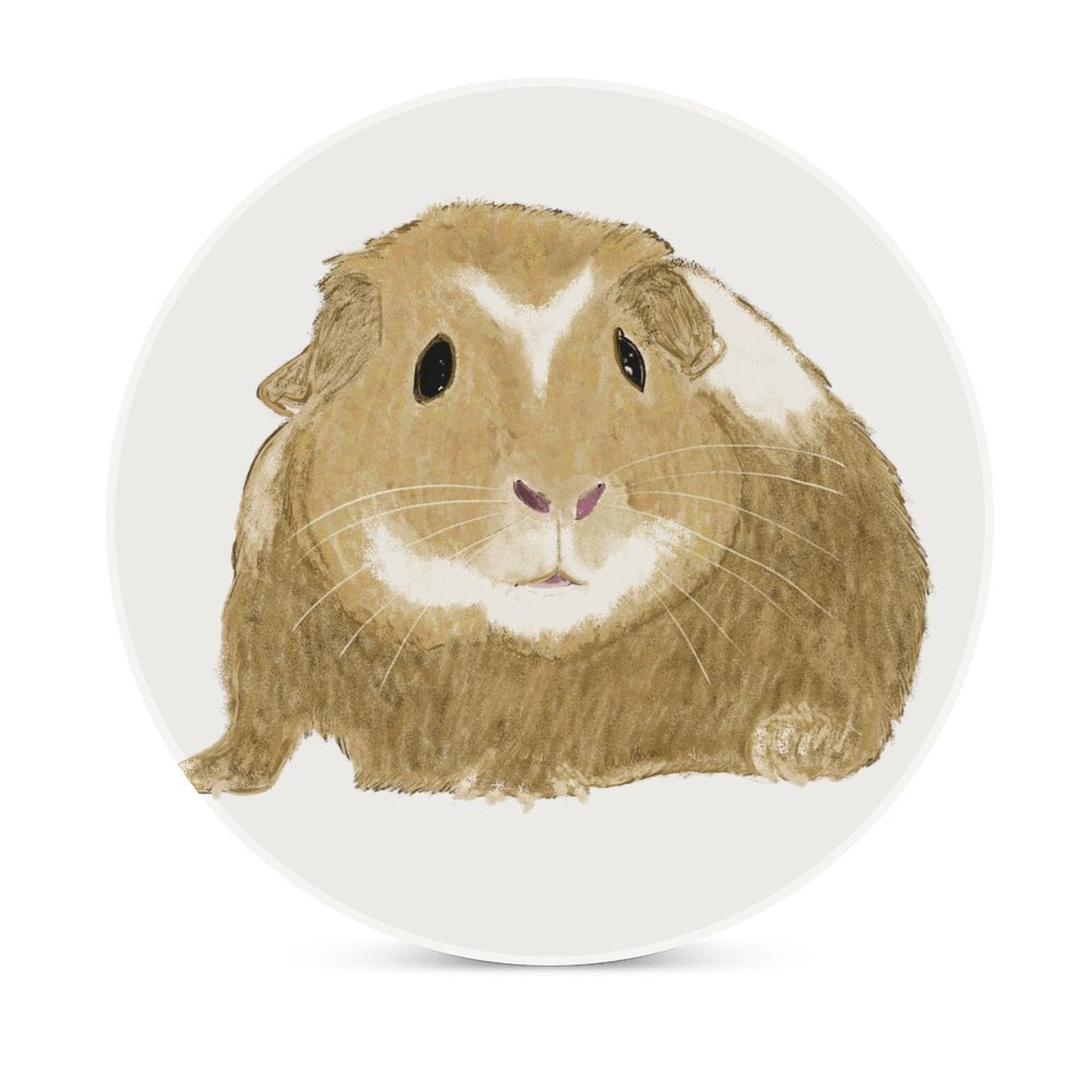 Guinea Pig "Wishbone" Round Ceramic Coaster Sets - Blue Cava