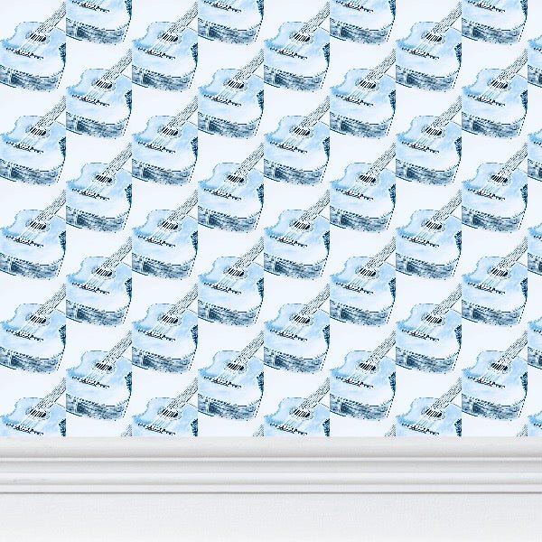 Guitar Wallpaper - Blue Cava