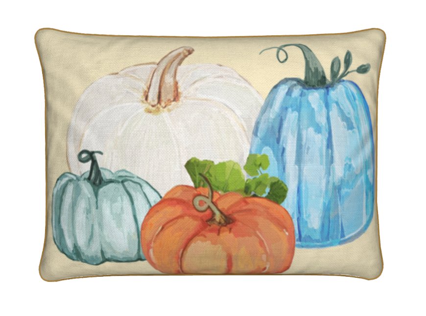 Harvest Fall Pillow - Blue Cava