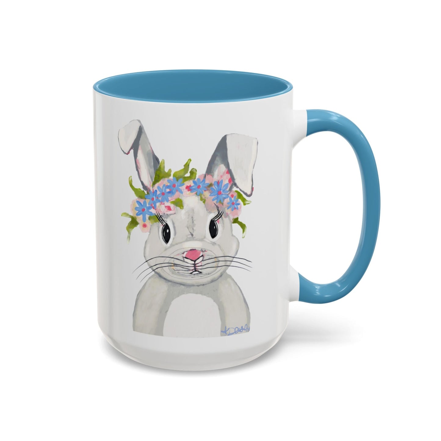 Hops A Lot Bunny Coffee Mug (11oz & 15oz) - Blue Cava