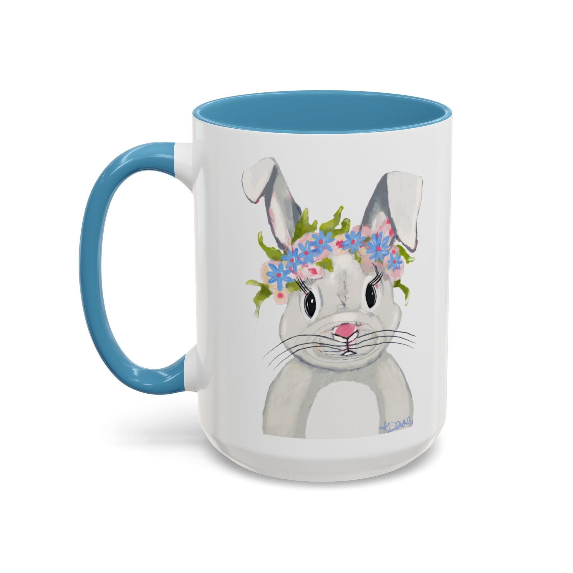 Hops A Lot Bunny Coffee Mug (11oz & 15oz) - Blue Cava