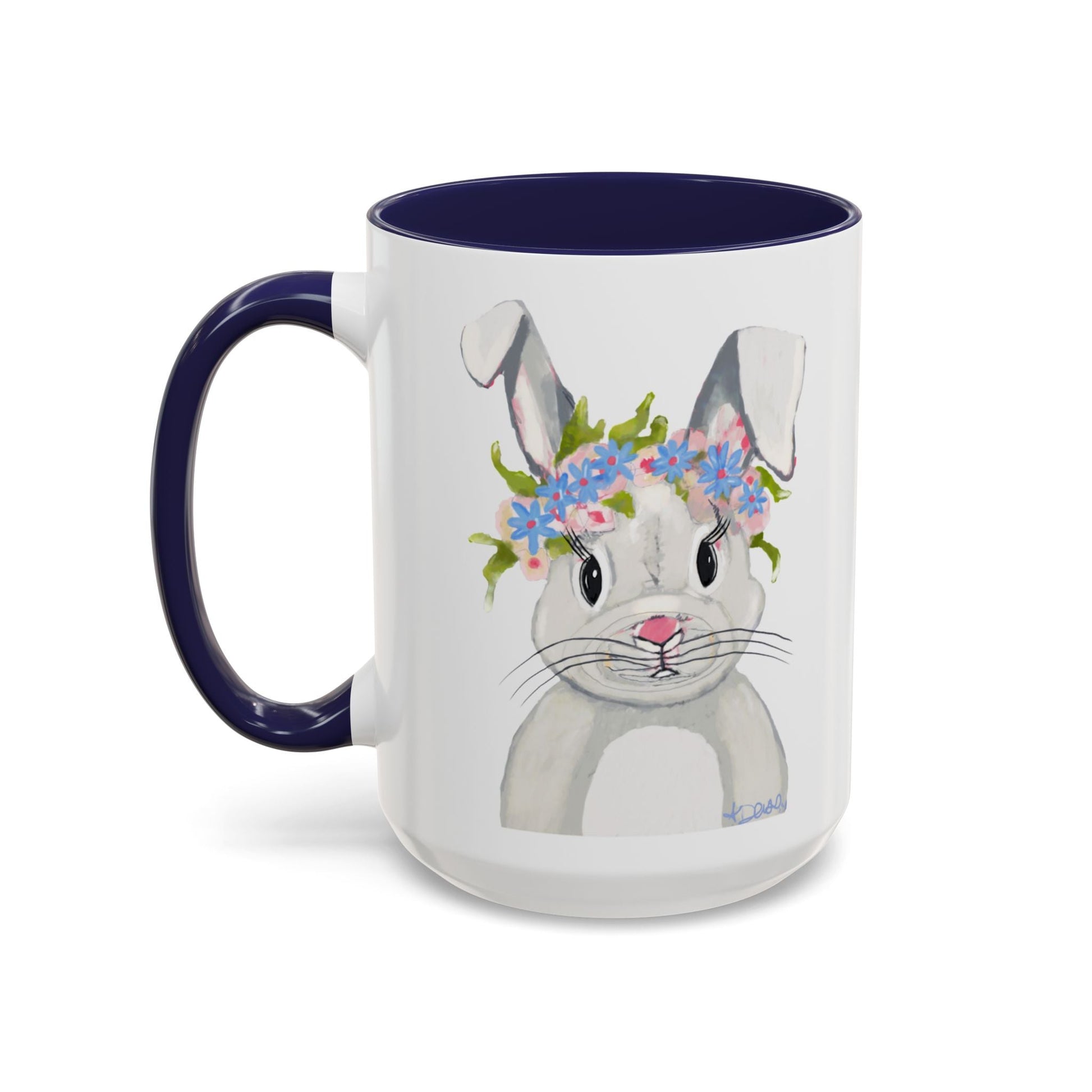 Hops A Lot Bunny Coffee Mug (11oz & 15oz) - Blue Cava