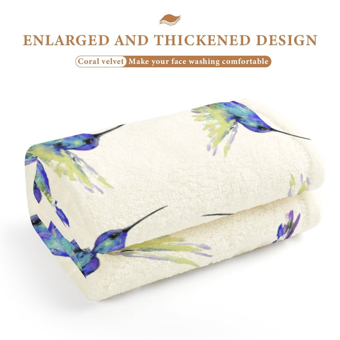 Hummingbird “Flossie” Hand Towel - Blue Cava