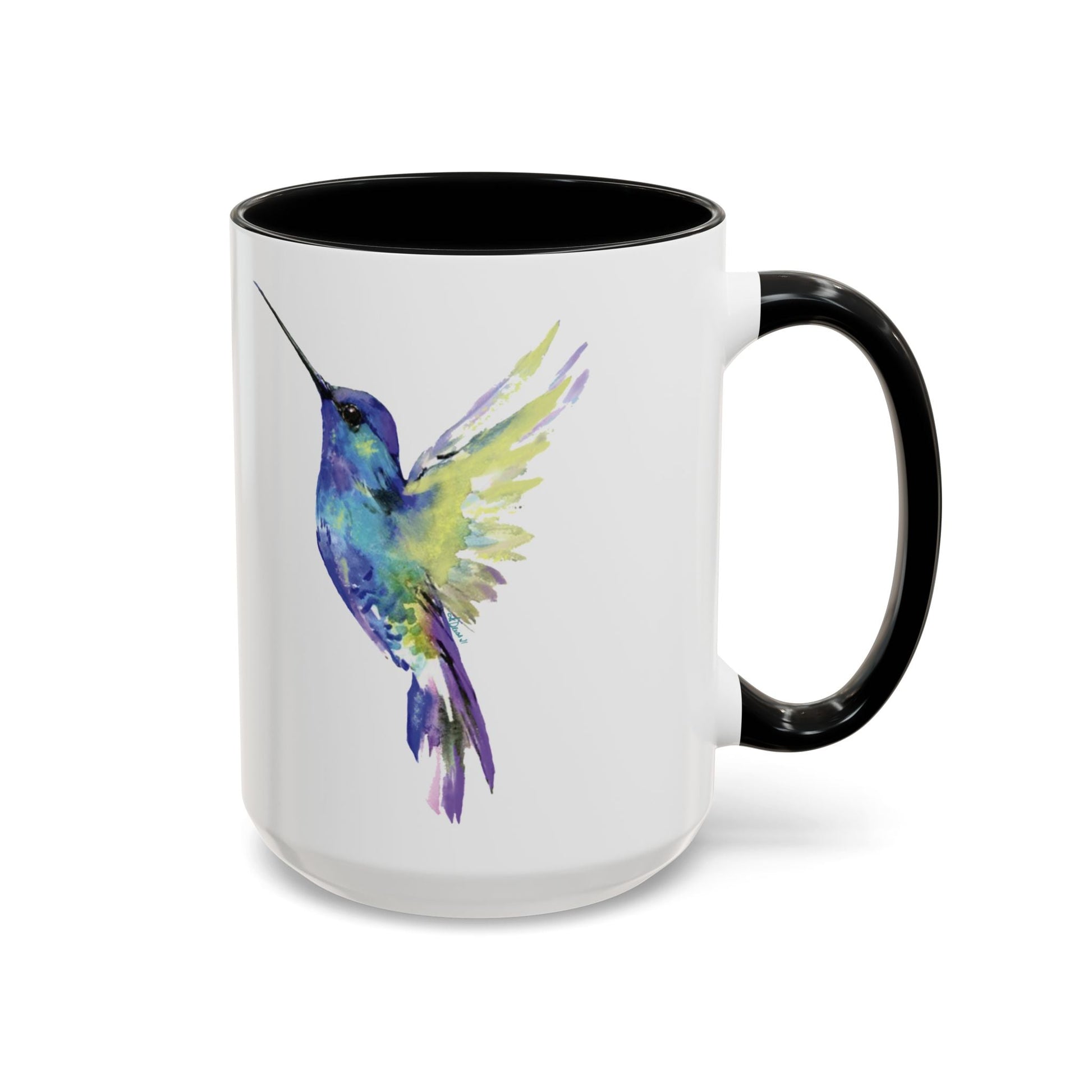 Hummingbird Two Tone Ceramic Mug (11oz & 15oz) - Blue Cava