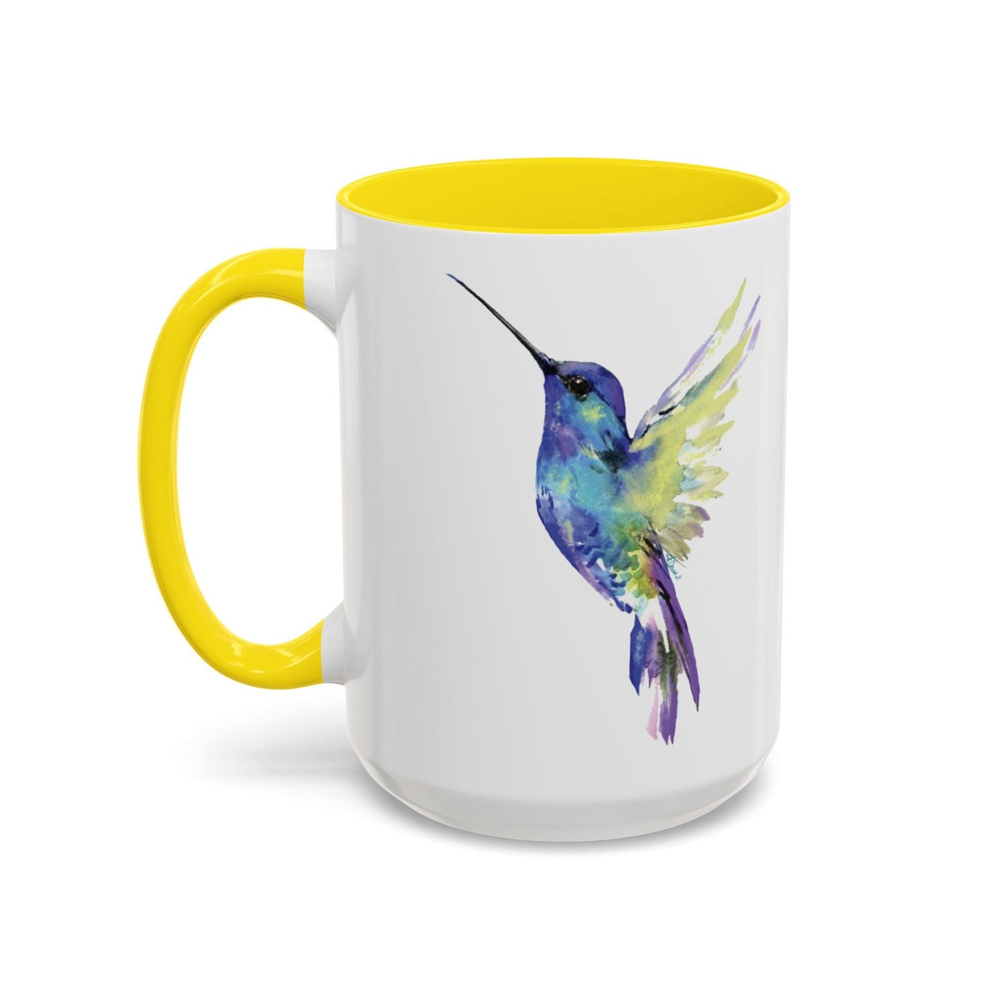 Hummingbird Two Tone Ceramic Mug (11oz & 15oz) - Blue Cava