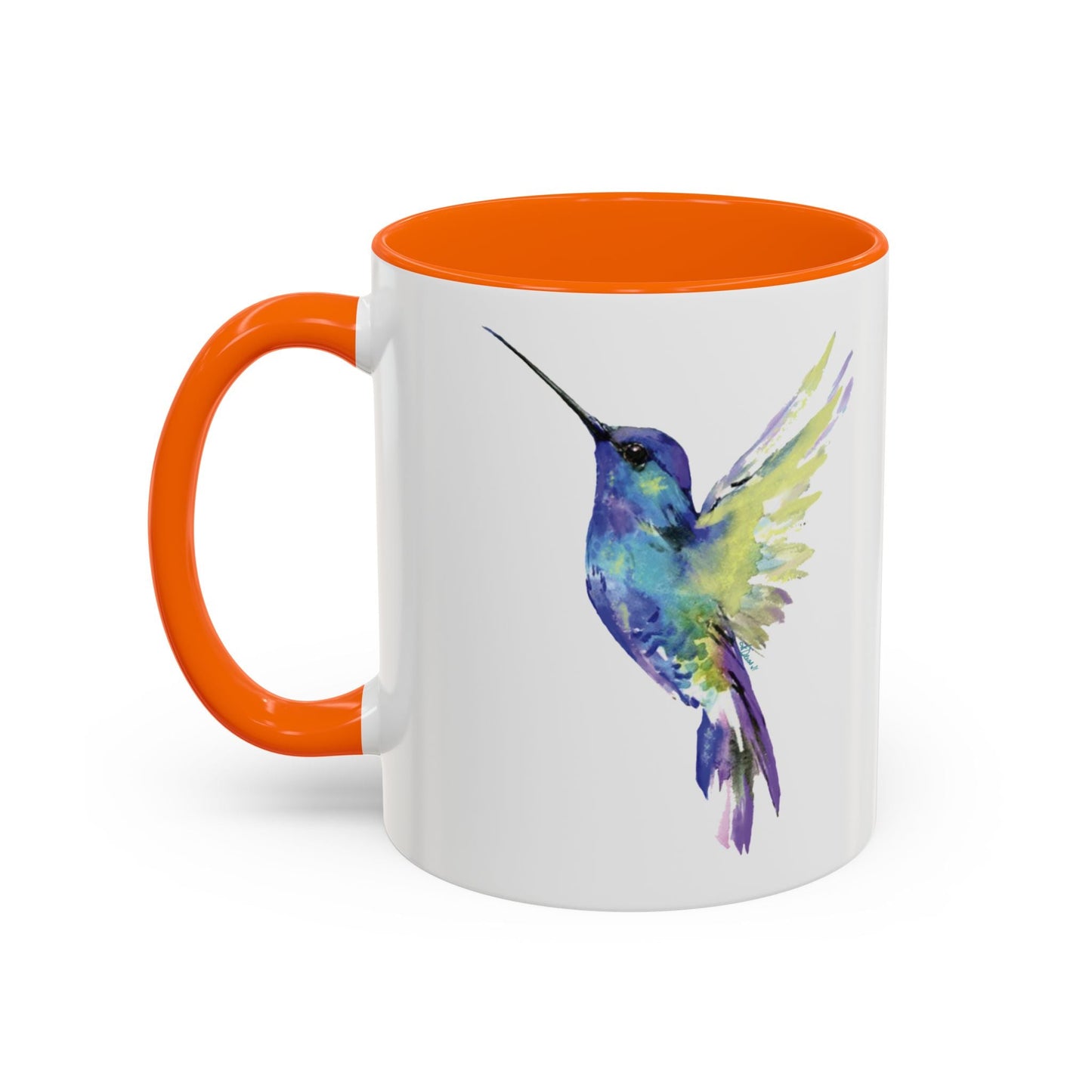 Hummingbird Two Tone Ceramic Mug (11oz & 15oz) - Blue Cava