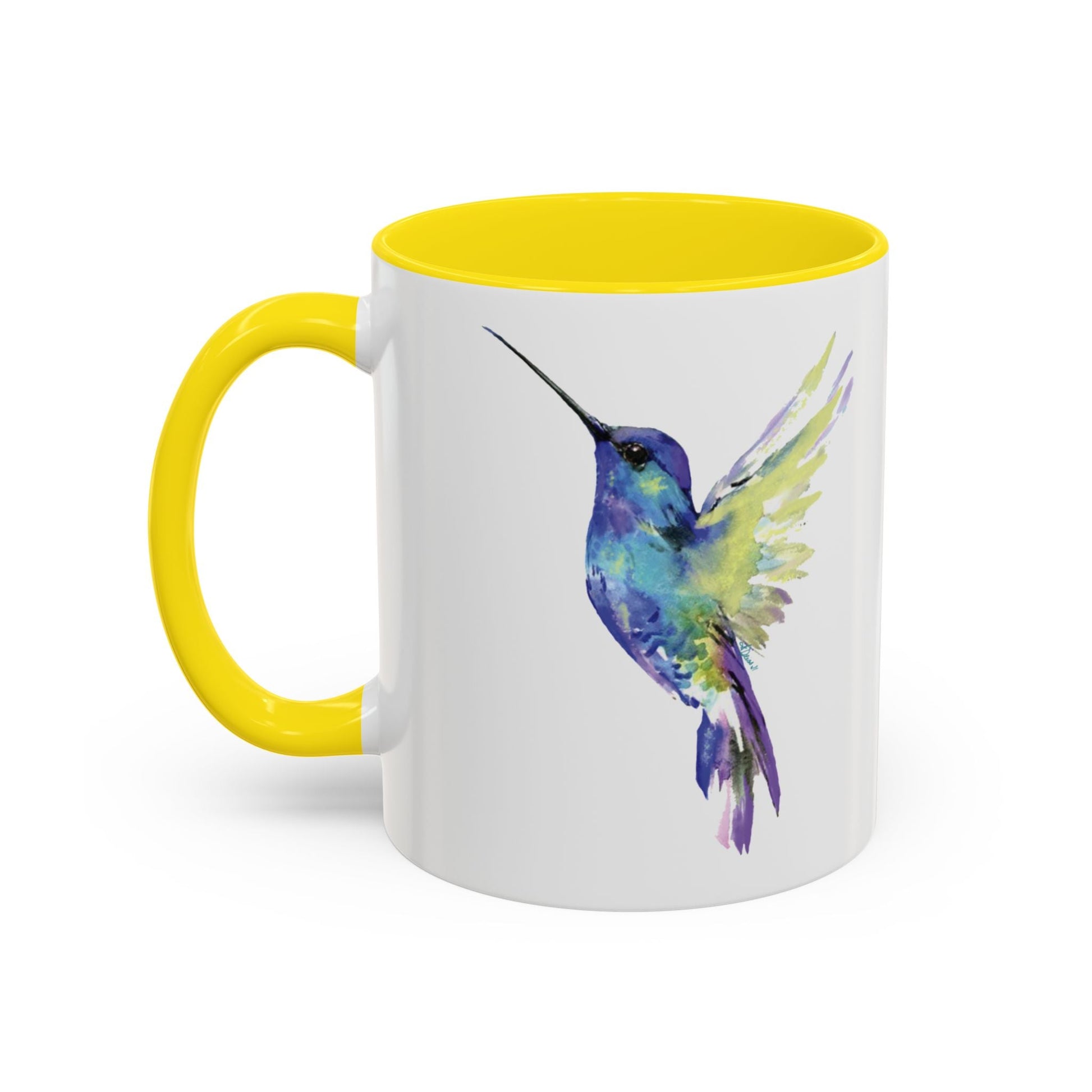 Hummingbird Two Tone Ceramic Mug (11oz & 15oz) - Blue Cava