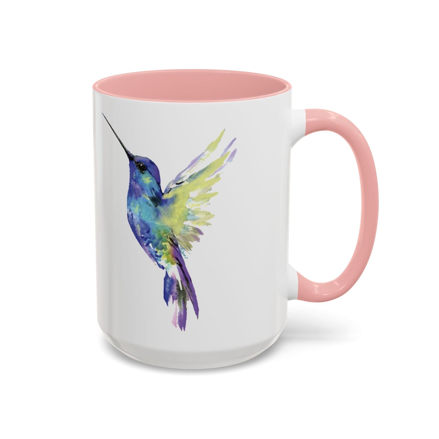 Hummingbird Two Tone Ceramic Mug (11oz & 15oz) - Blue Cava