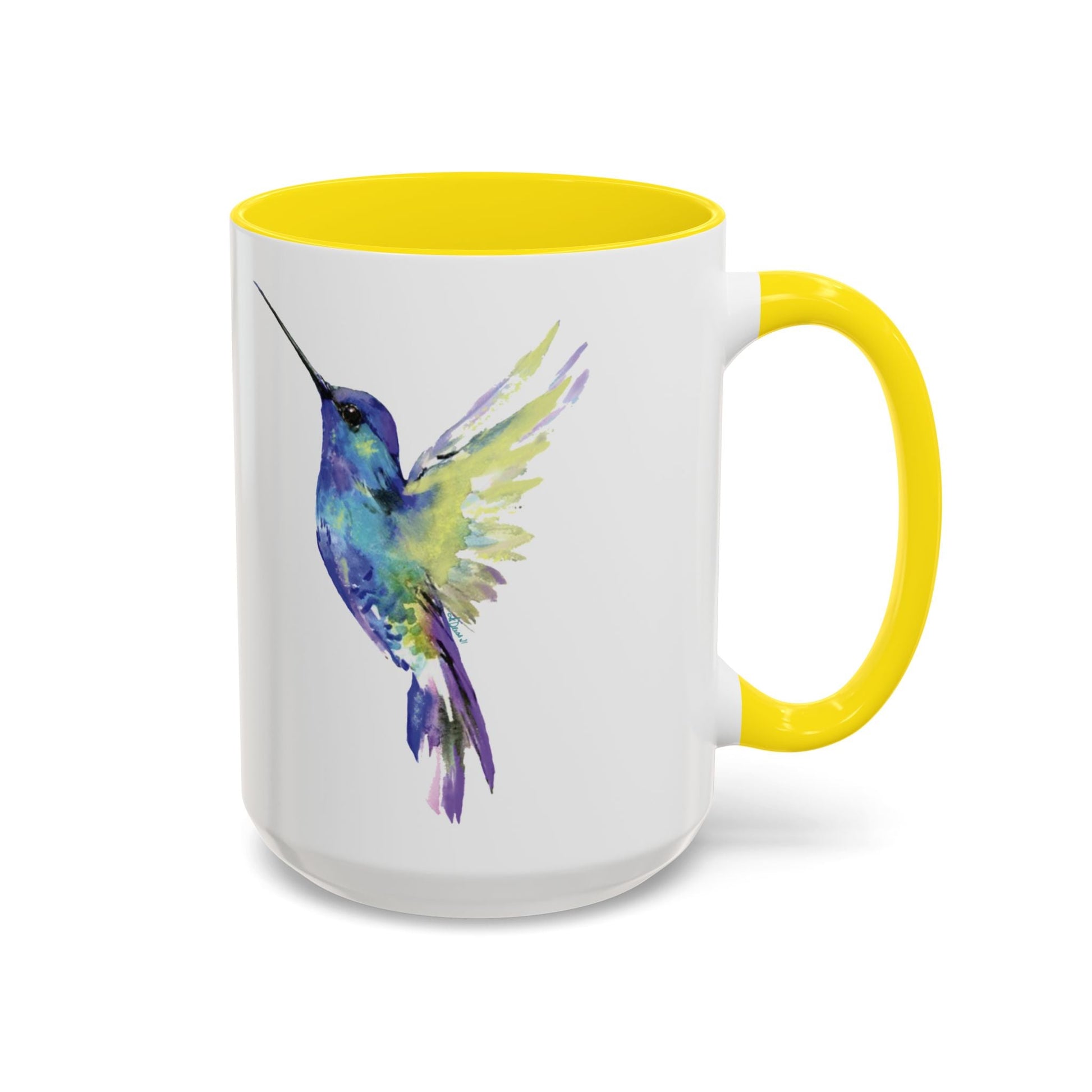 Hummingbird Two Tone Ceramic Mug (11oz & 15oz) - Blue Cava