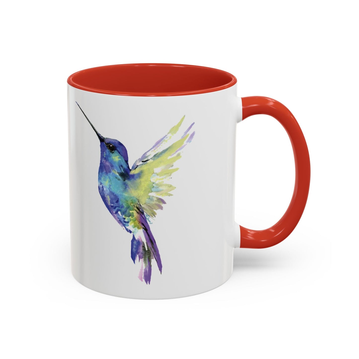 Hummingbird Two Tone Ceramic Mug (11oz & 15oz) - Blue Cava