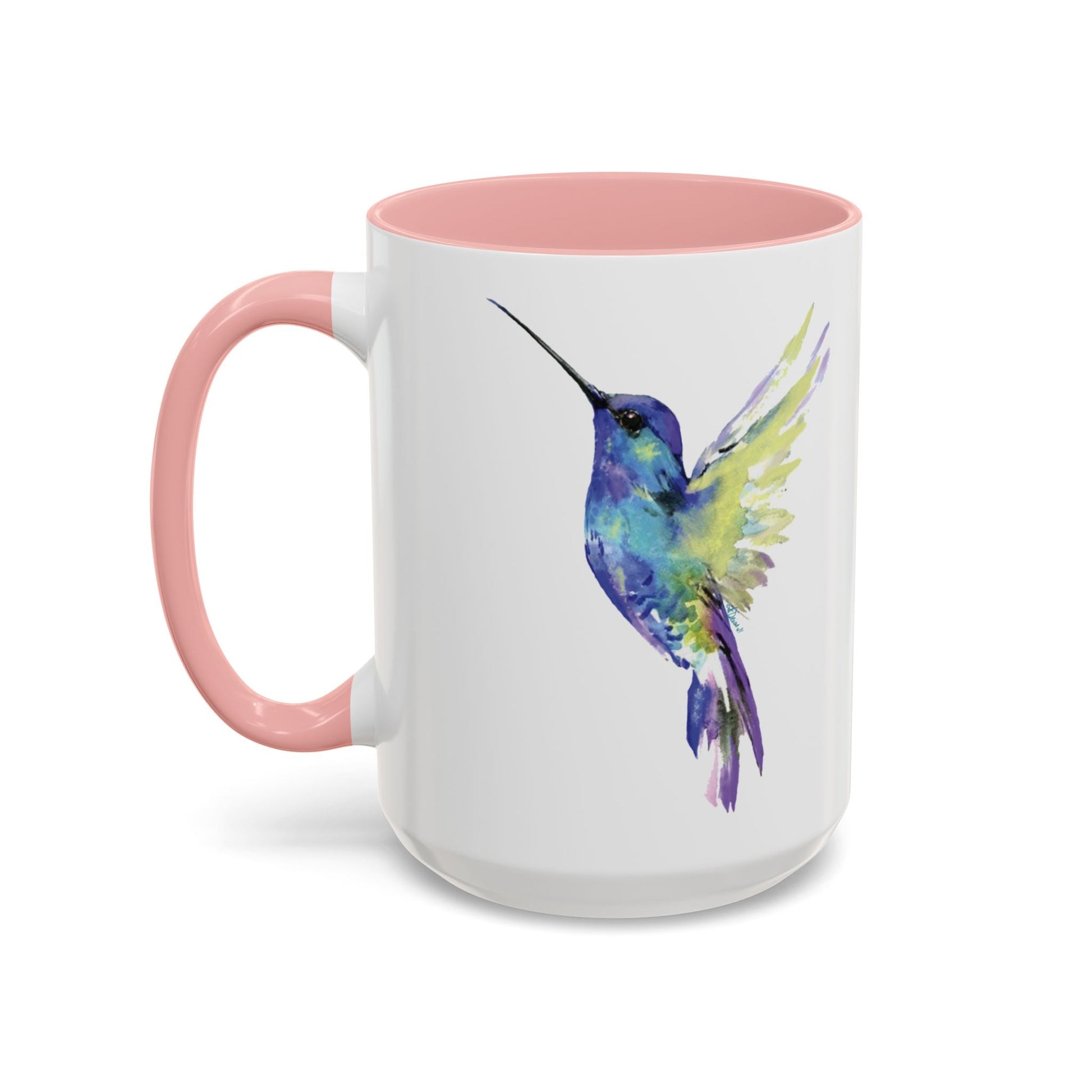 Hummingbird Two Tone Ceramic Mug (11oz & 15oz) - Blue Cava