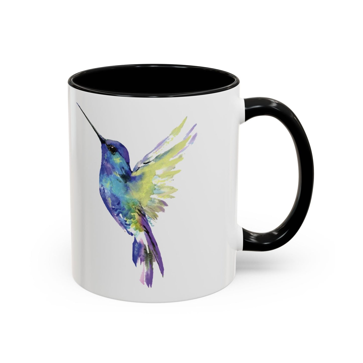 Hummingbird Two Tone Ceramic Mug (11oz & 15oz) - Blue Cava