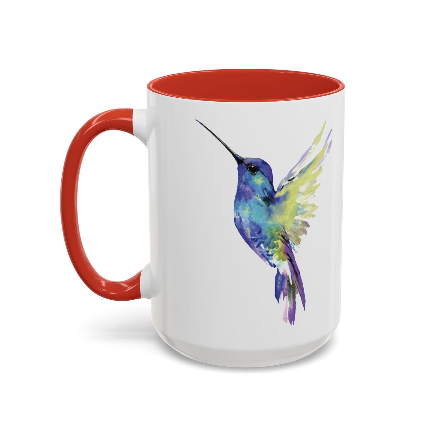 Hummingbird Two Tone Ceramic Mug (11oz & 15oz) - Blue Cava