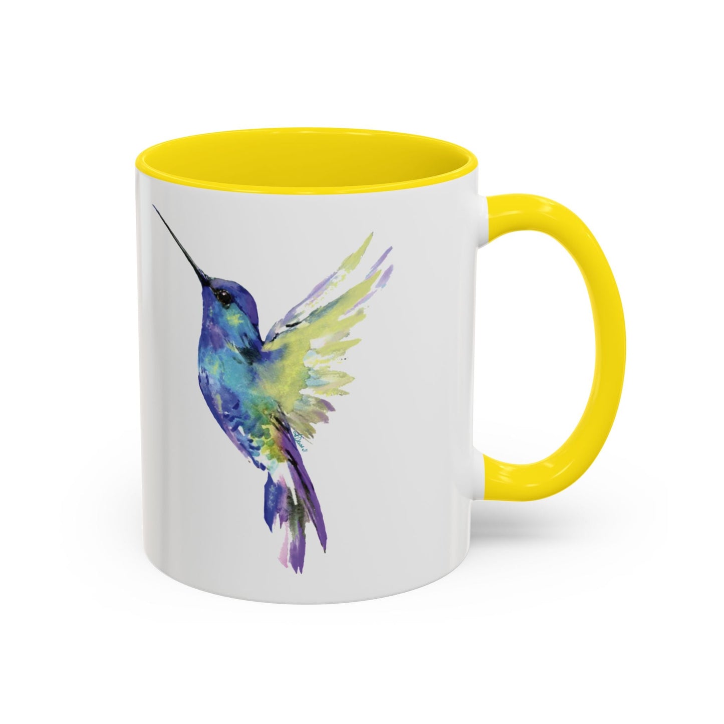 Hummingbird Two Tone Ceramic Mug (11oz & 15oz) - Blue Cava