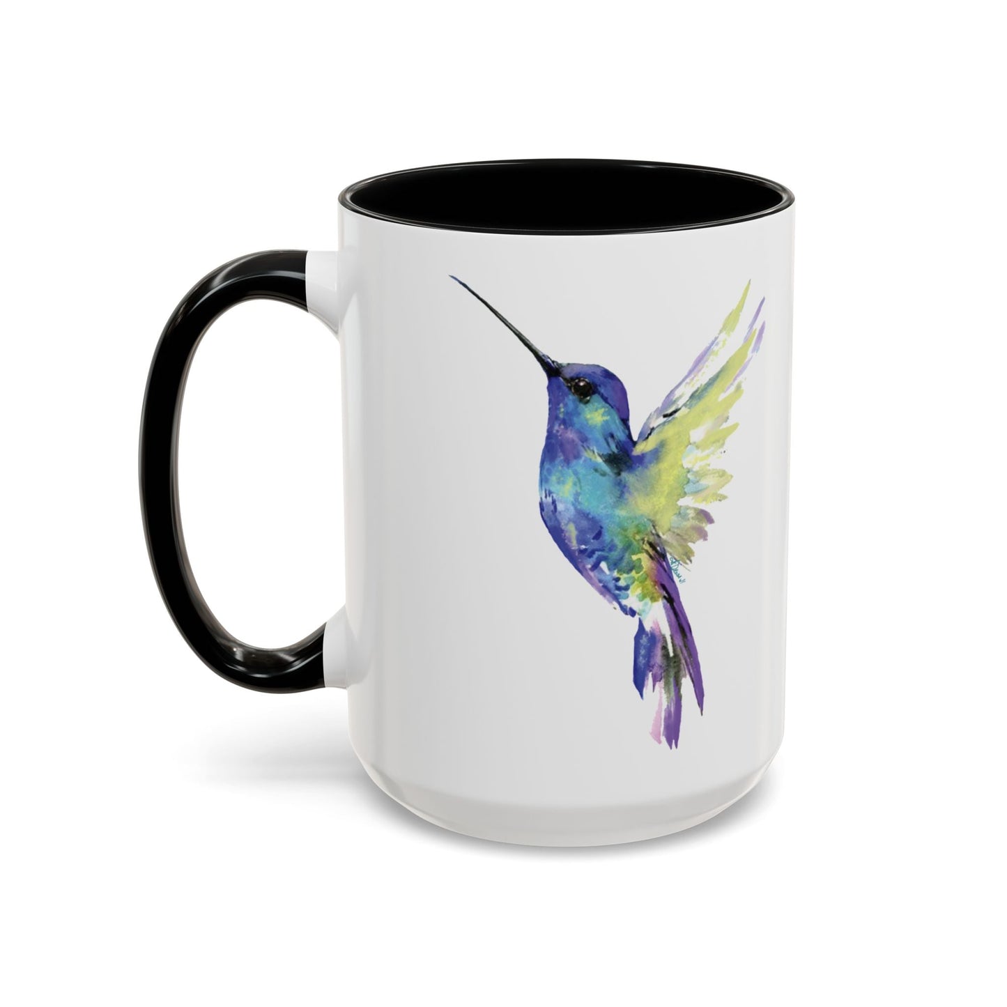 Hummingbird Two Tone Ceramic Mug (11oz & 15oz) - Blue Cava