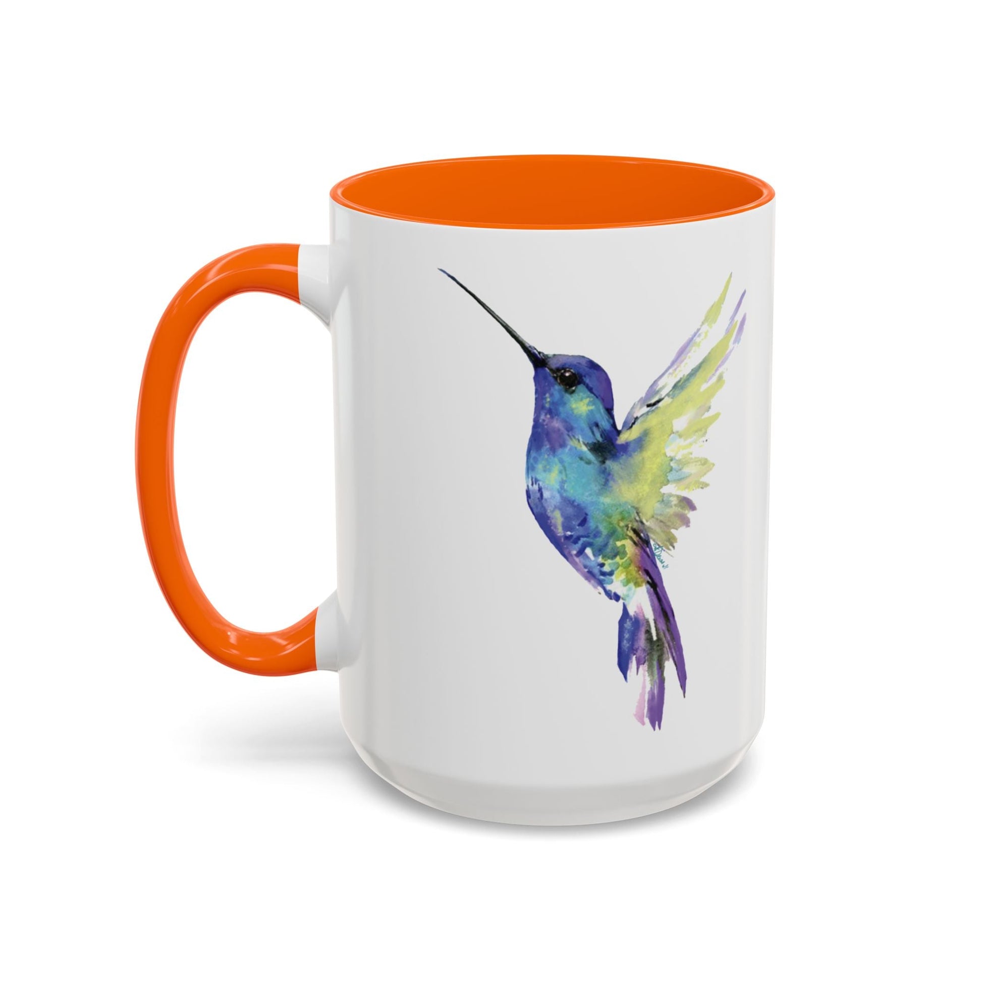 Hummingbird Two Tone Ceramic Mug (11oz & 15oz) - Blue Cava