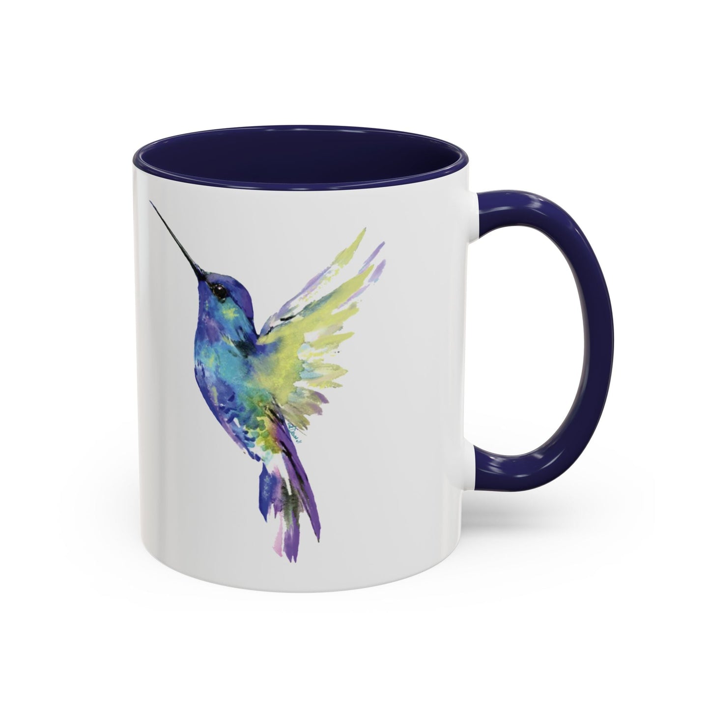 Hummingbird Two Tone Ceramic Mug (11oz & 15oz) - Blue Cava