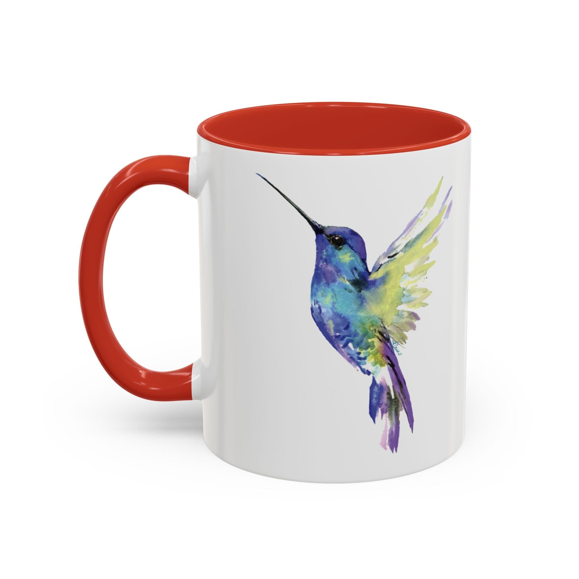 Hummingbird Two Tone Ceramic Mug (11oz & 15oz) - Blue Cava