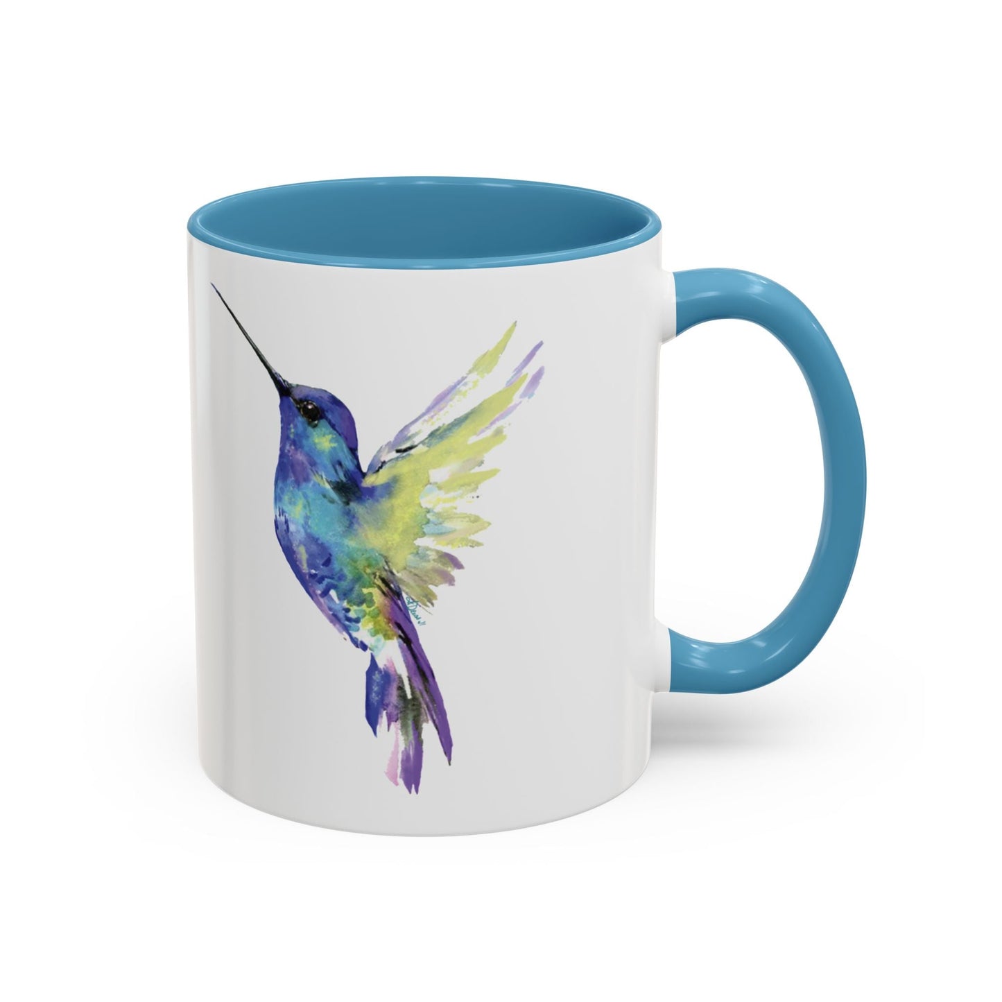 Hummingbird Two Tone Ceramic Mug (11oz & 15oz) - Blue Cava