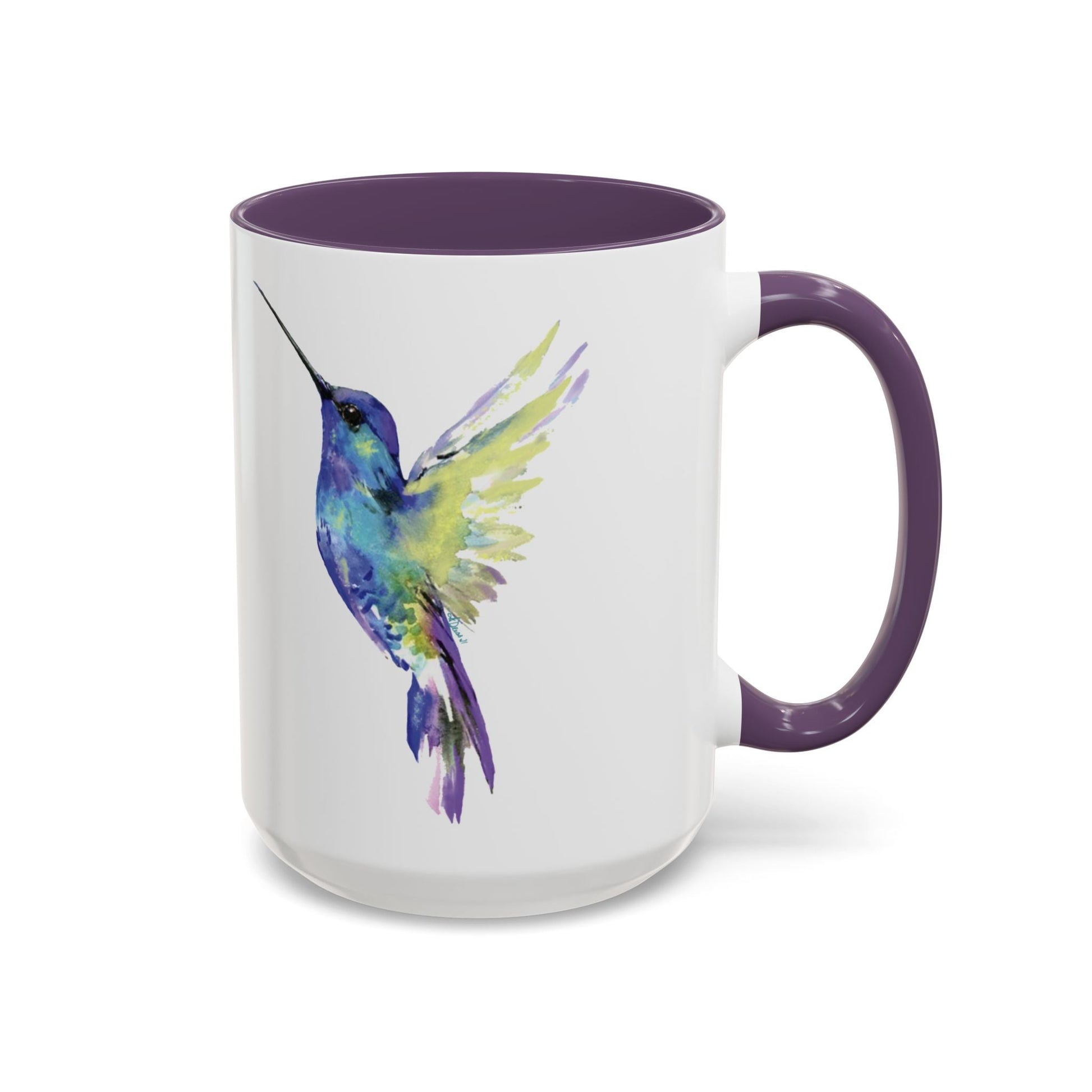 Hummingbird Two Tone Ceramic Mug (11oz & 15oz) - Blue Cava