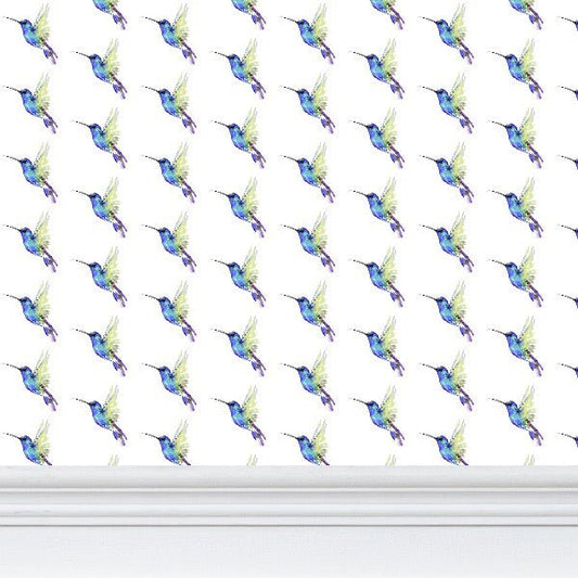 Hummingbird Wallpaper - Blue Cava