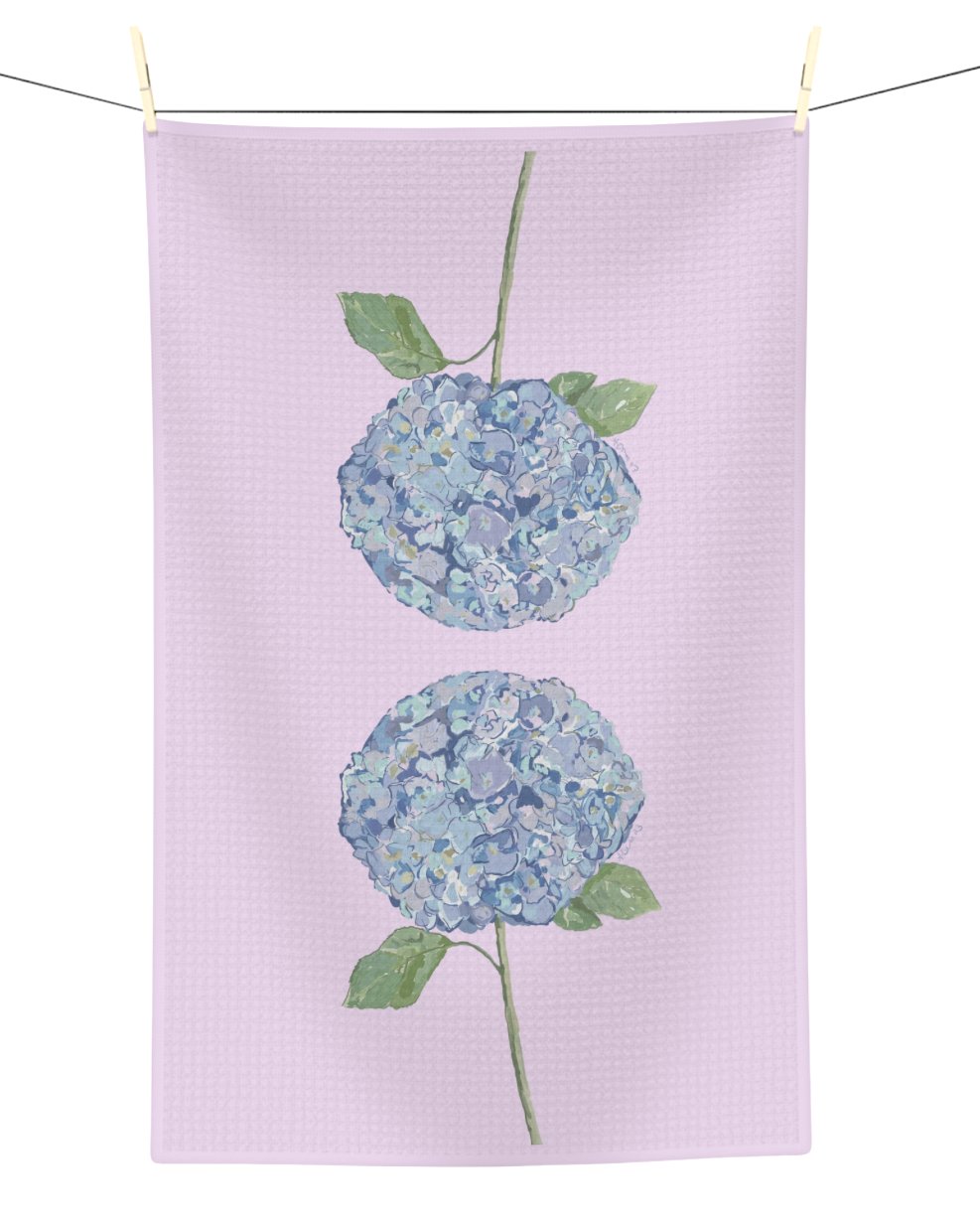 Hydrangea Microfiber Waffle Towel - Blue Cava