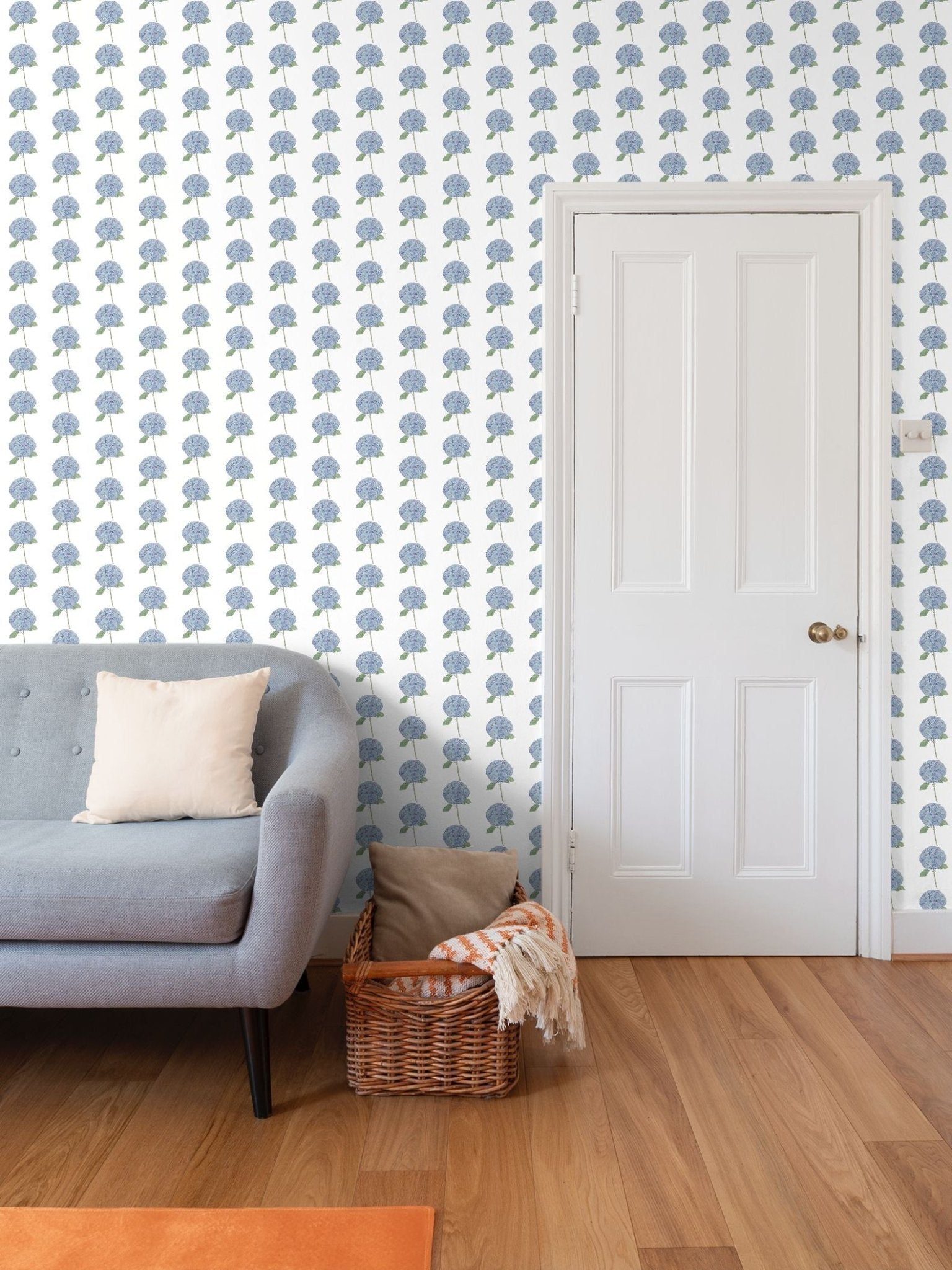 Hydrangea Wallpaper - Blue Cava