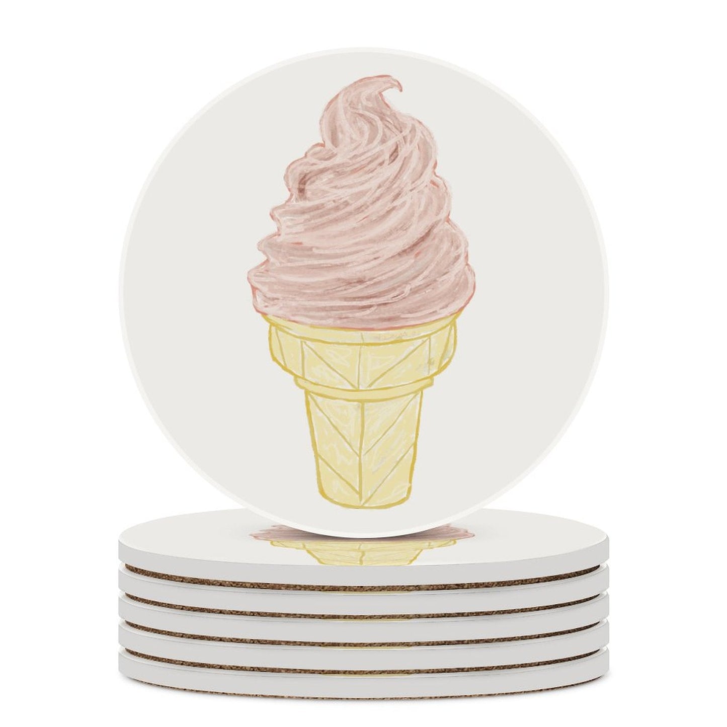 Ice Cream Ceramic Coaster - Blue Cava