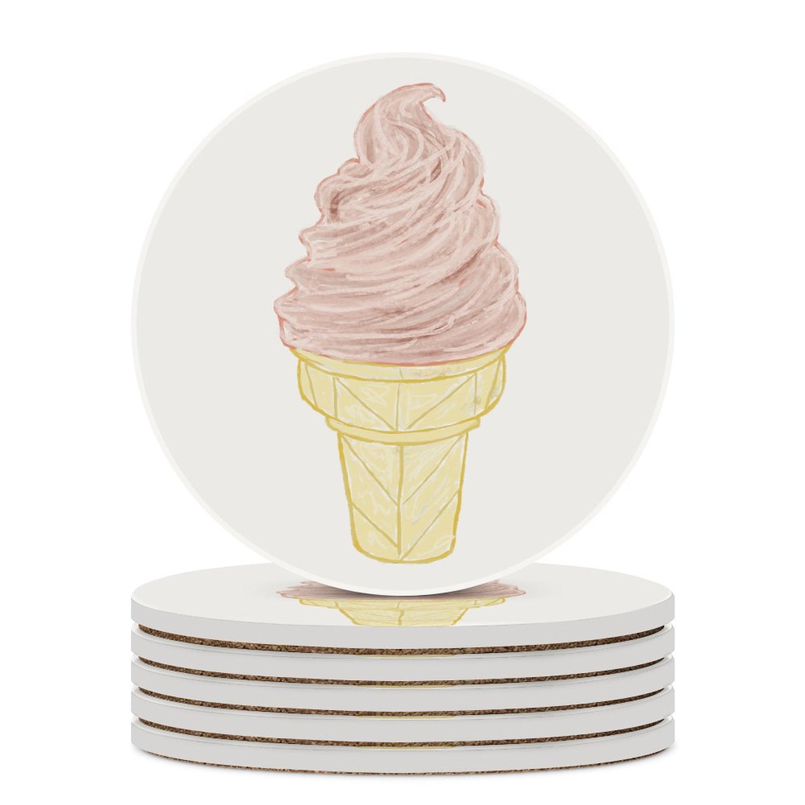 Ice Cream Ceramic Coaster - Blue Cava