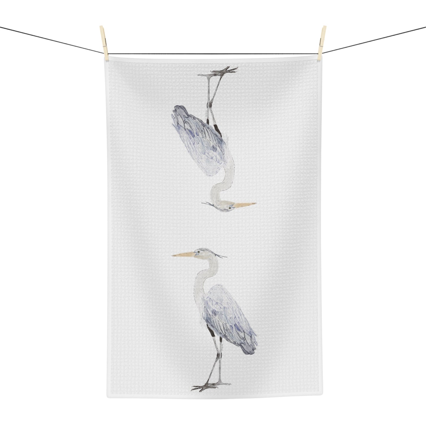 “IGGY” Egret Microfiber Waffle Towel - Blue Cava