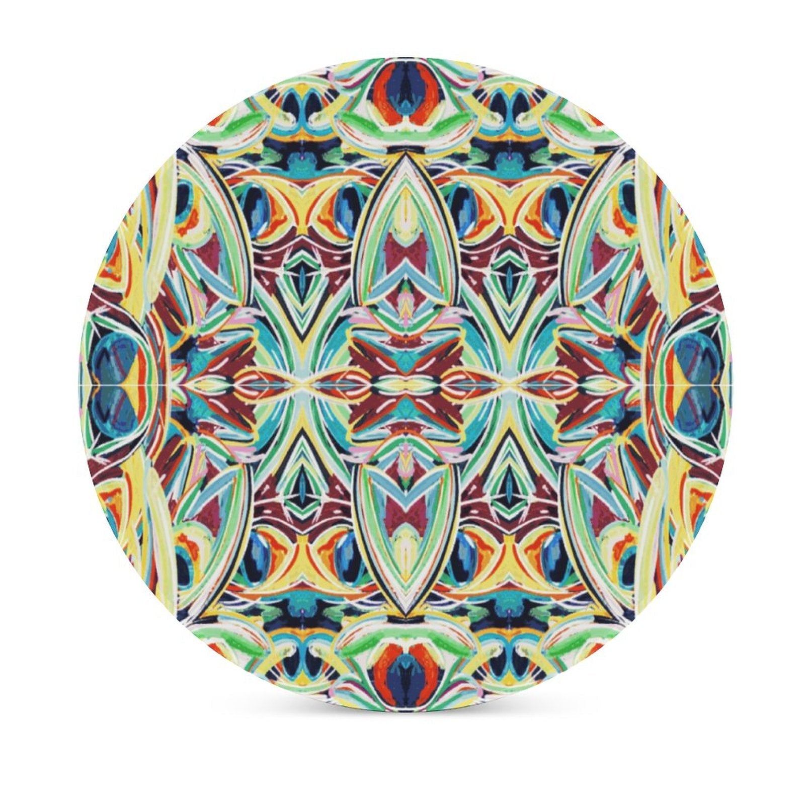 Island Time Round Ceramic Coaster - Blue Cava