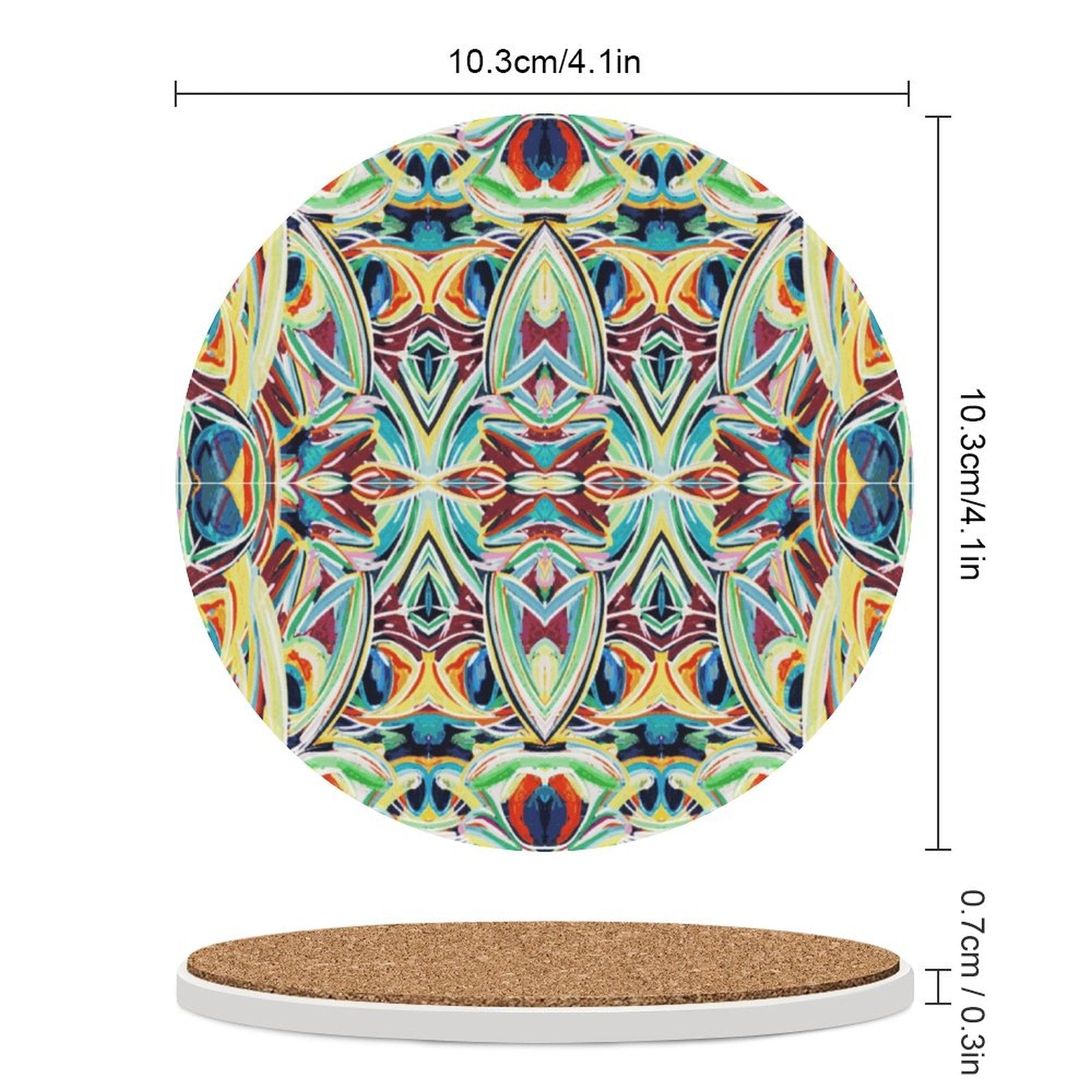 Island Time Round Ceramic Coaster - Blue Cava