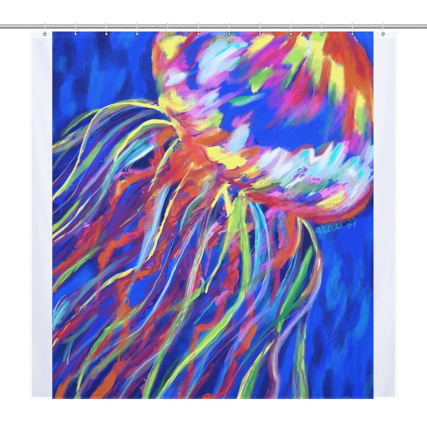 Jellyfish Shower Curtains - Blue Cava