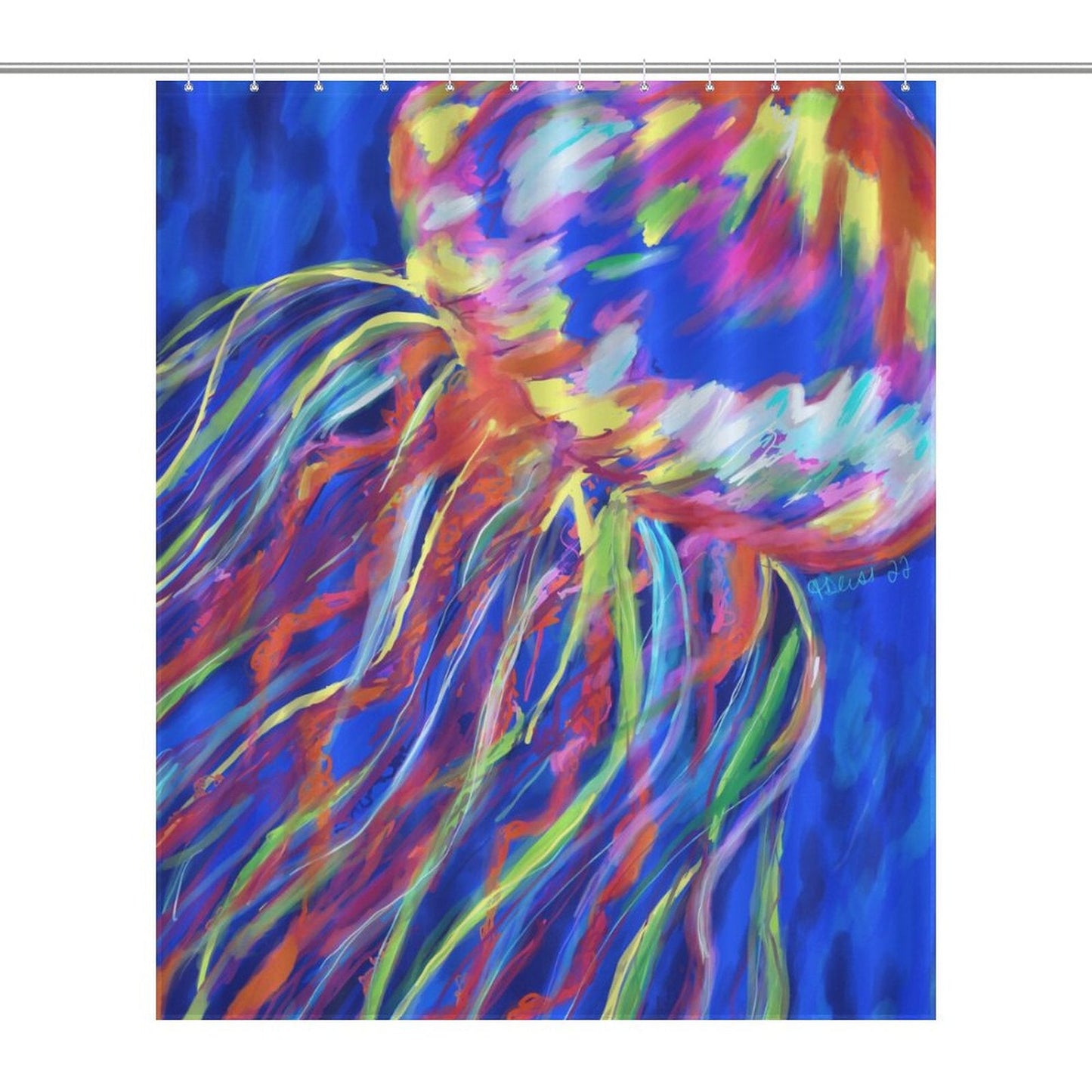 Jellyfish Shower Curtains - Blue Cava