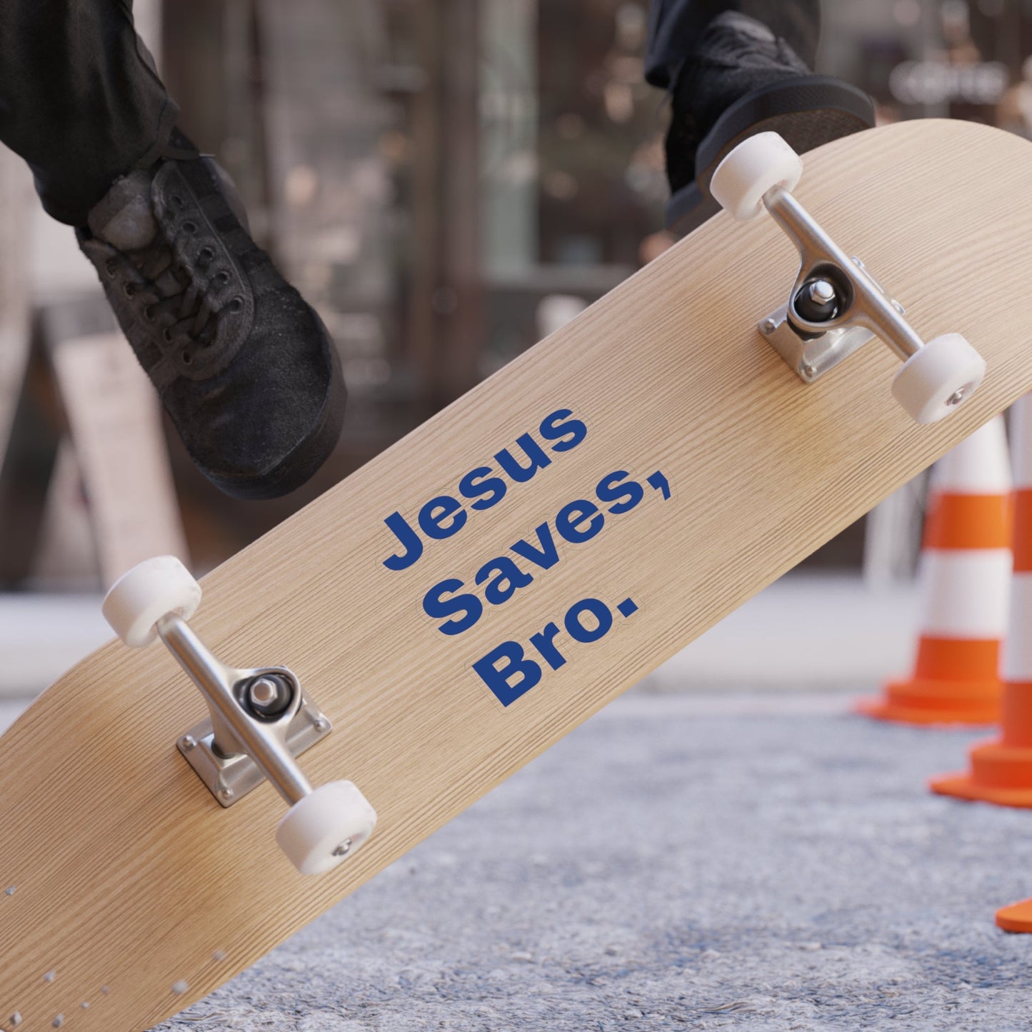 jesus Saves, Bro. Outdoor Die - Cut Stickers - Blue Cava