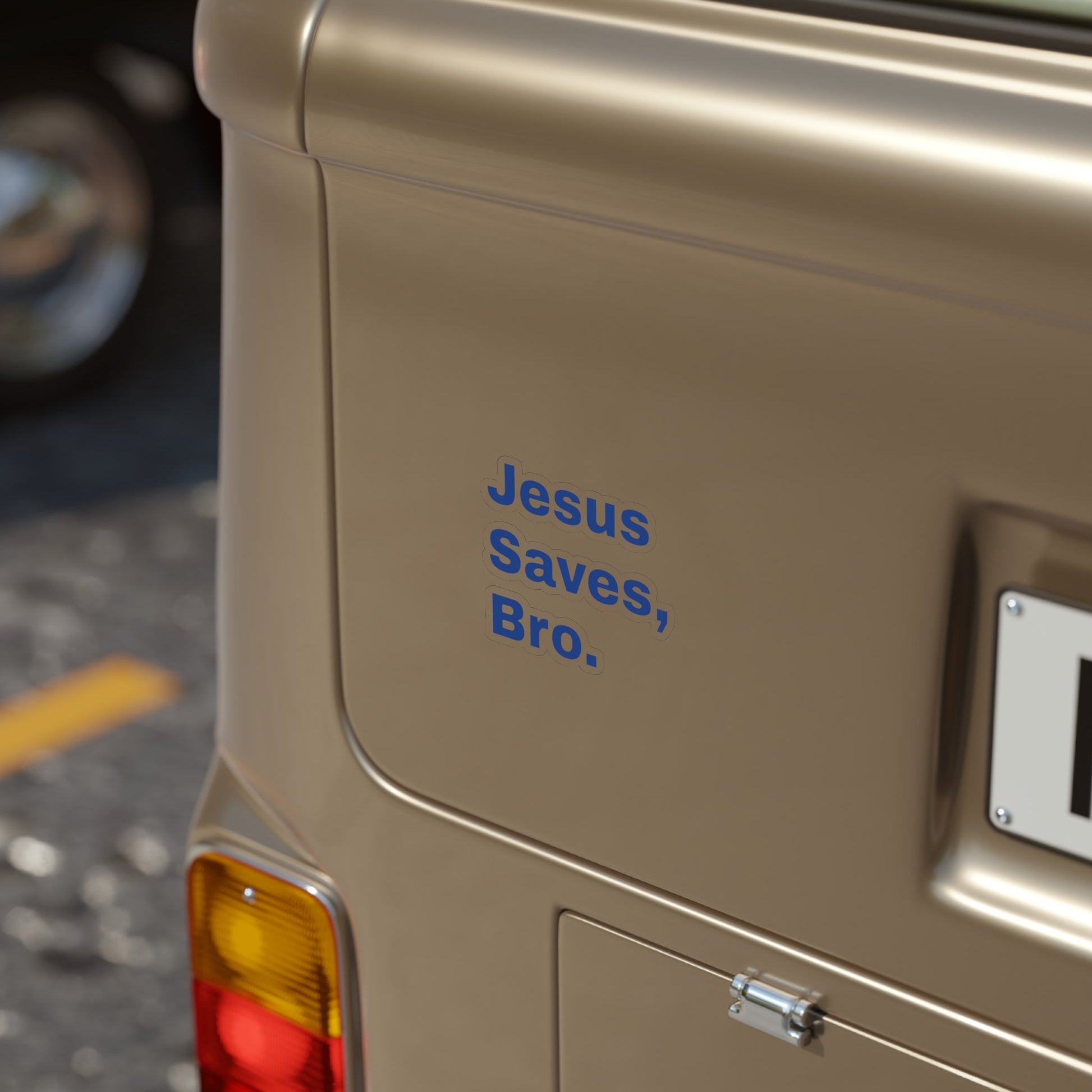 jesus Saves, Bro. Outdoor Die - Cut Stickers - Blue Cava