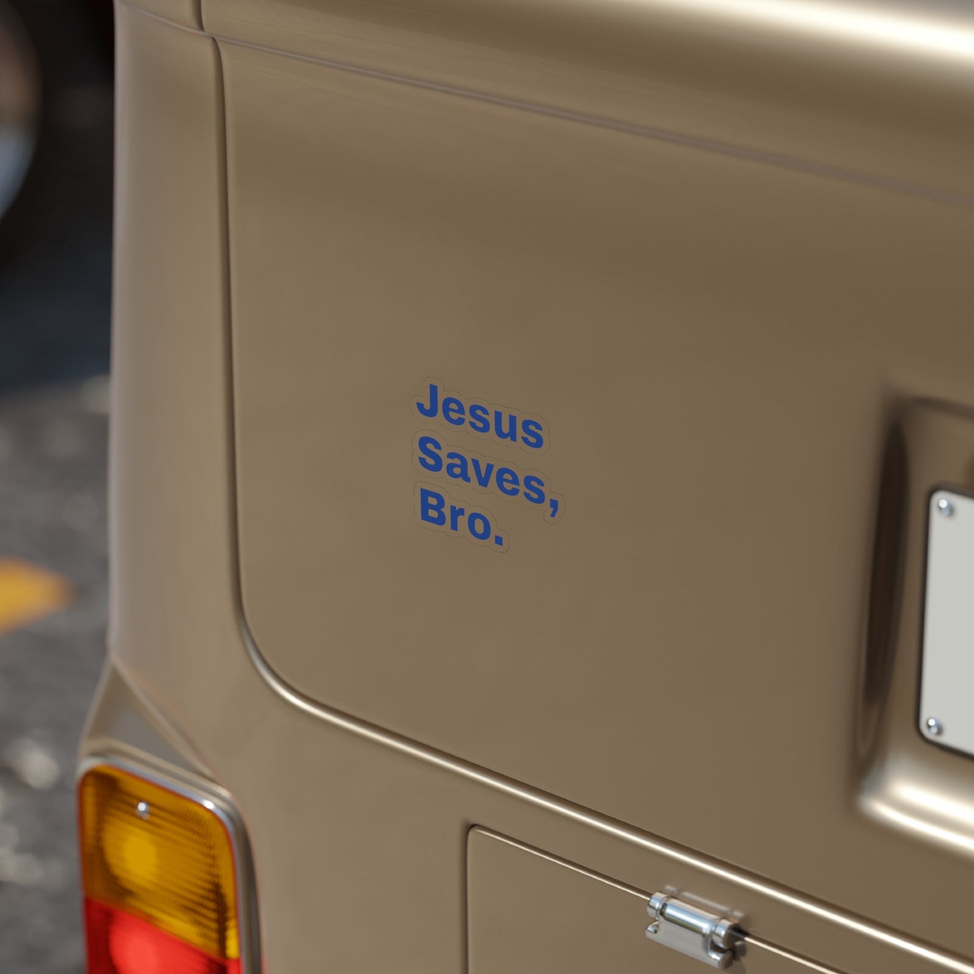 jesus Saves, Bro. Outdoor Die - Cut Stickers - Blue Cava