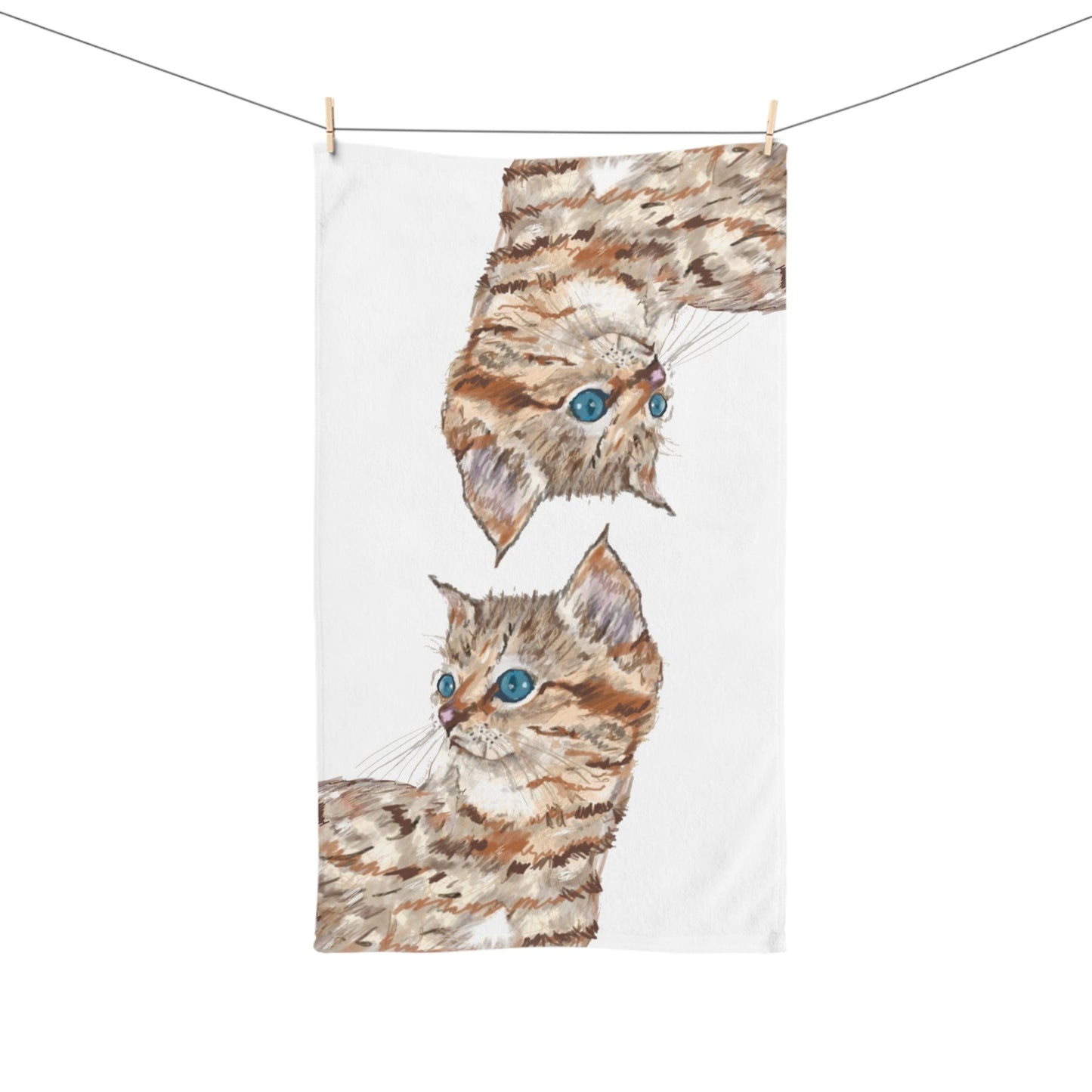 Kitten Hand Towel (Poly/Cotton) - Blue Cava