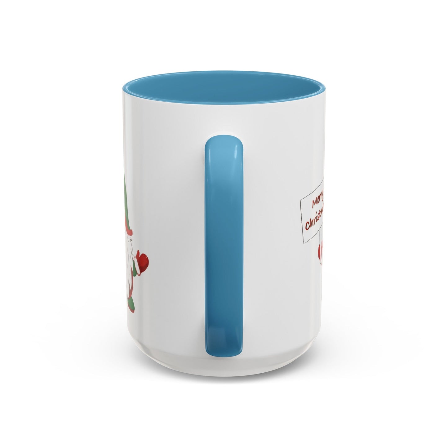 "Kringle" Christmas Gnome Accent Coffee Mug (11oz & 15oz) - Blue Cava