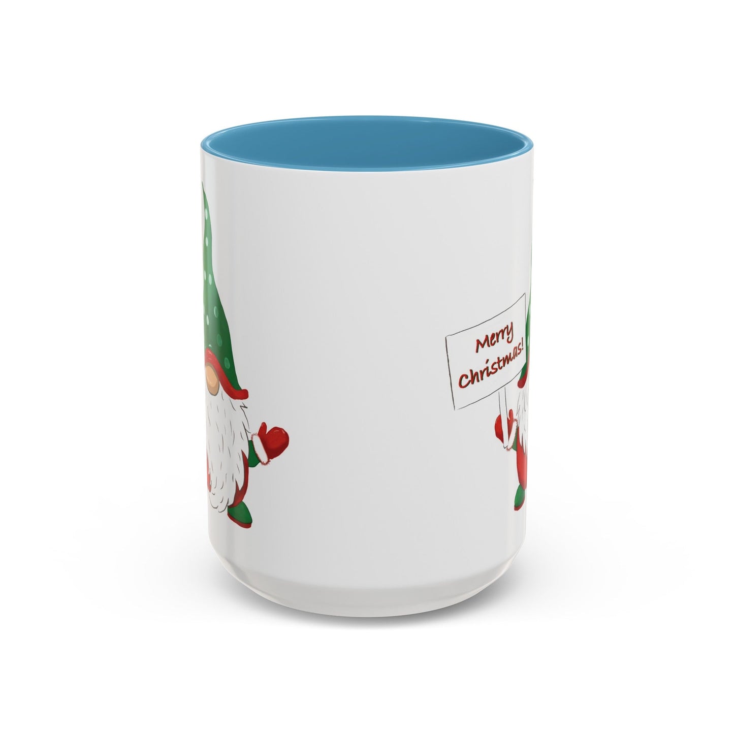 "Kringle" Christmas Gnome Accent Coffee Mug (11oz & 15oz) - Blue Cava