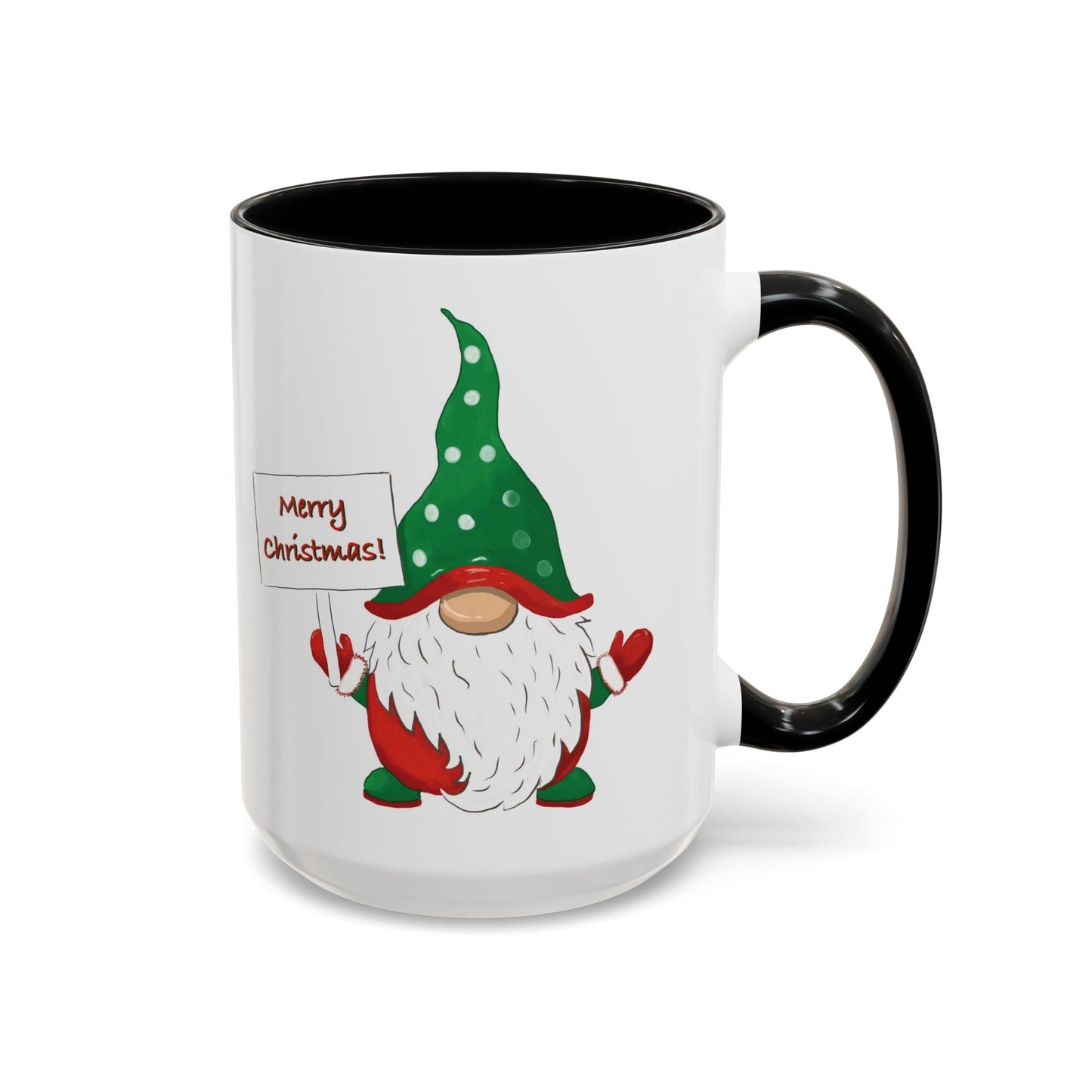 "Kringle" Christmas Gnome Accent Coffee Mug (11oz & 15oz) - Blue Cava