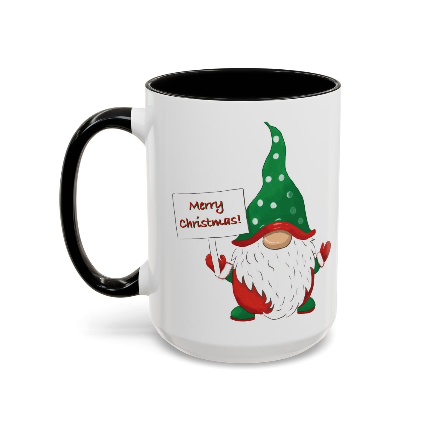 "Kringle" Christmas Gnome Accent Coffee Mug (11oz & 15oz) - Blue Cava