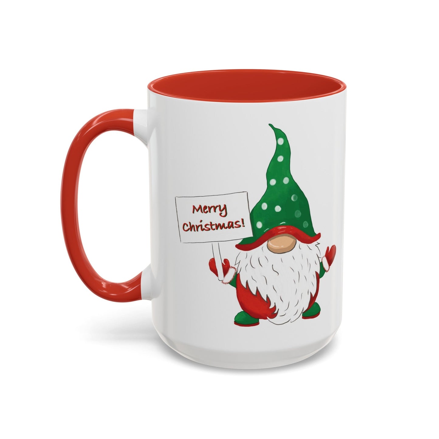 "Kringle" Christmas Gnome Accent Coffee Mug (11oz & 15oz) - Blue Cava