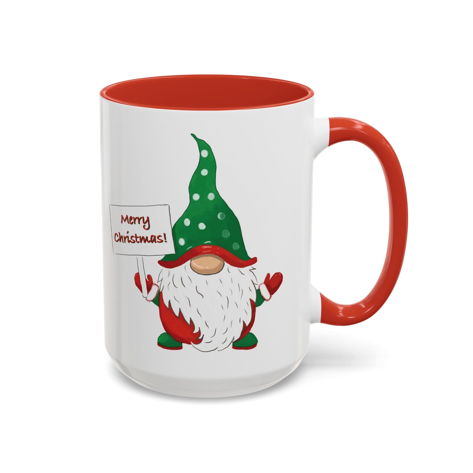 "Kringle" Christmas Gnome Accent Coffee Mug (11oz & 15oz) - Blue Cava