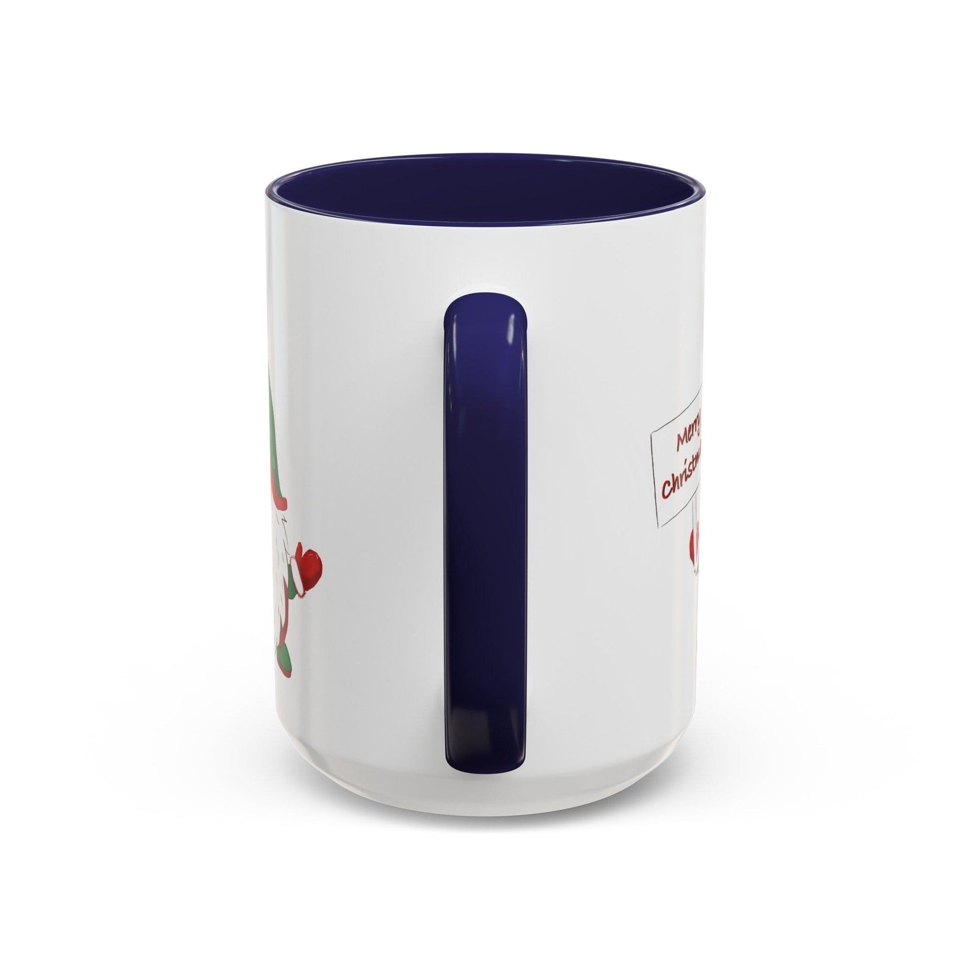 "Kringle" Christmas Gnome Accent Coffee Mug (11oz & 15oz) - Blue Cava